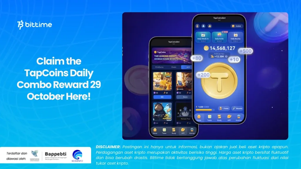 Claim the TapCoins Daily Combo Reward 29 October Here!.webp