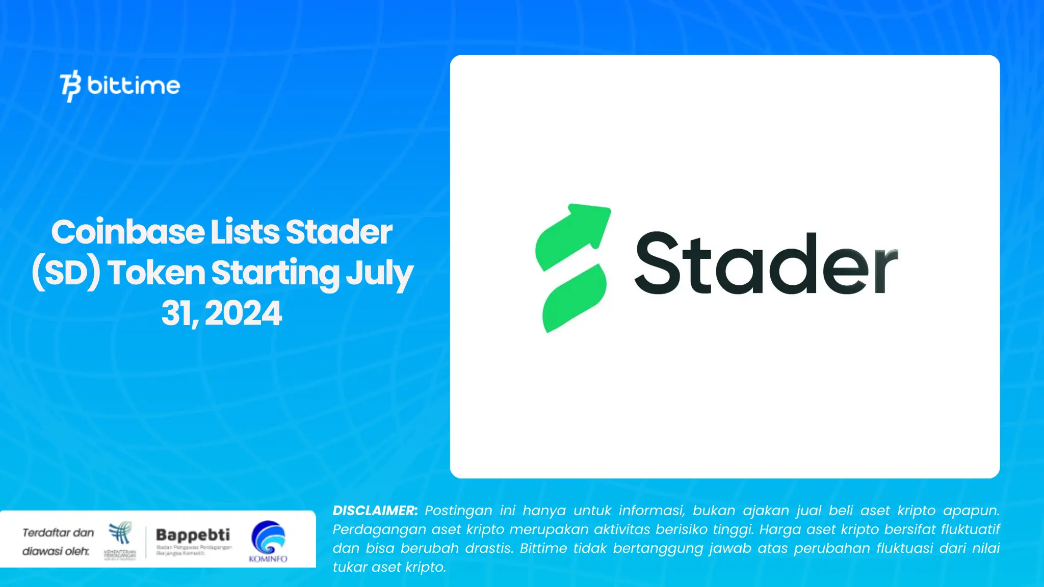 Coinbase Lists Stader (SD) Token Starting July 31, 2024