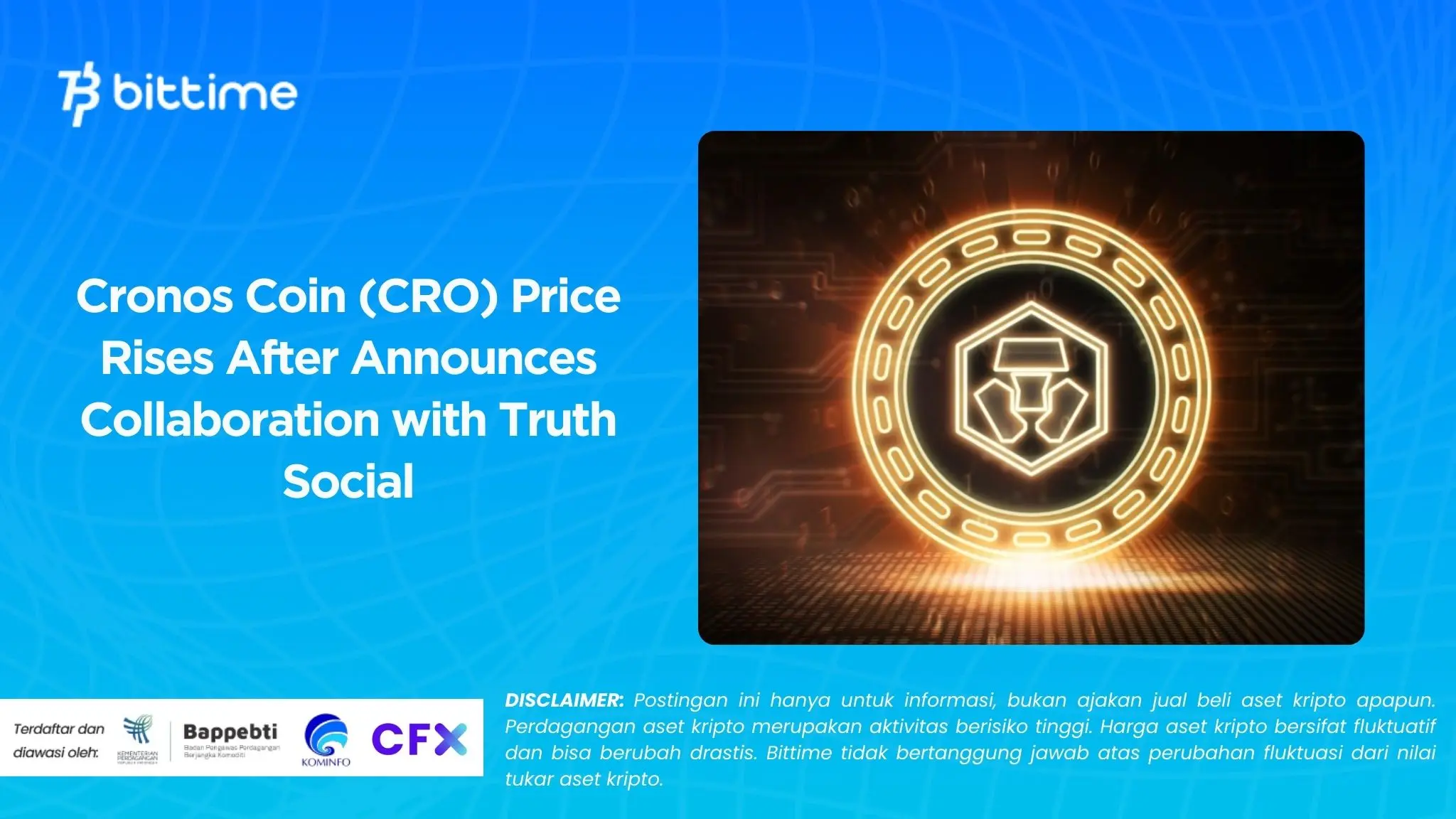 Cronos Coin (CRO) Price Rises After Announces Collaboration with Truth Social.