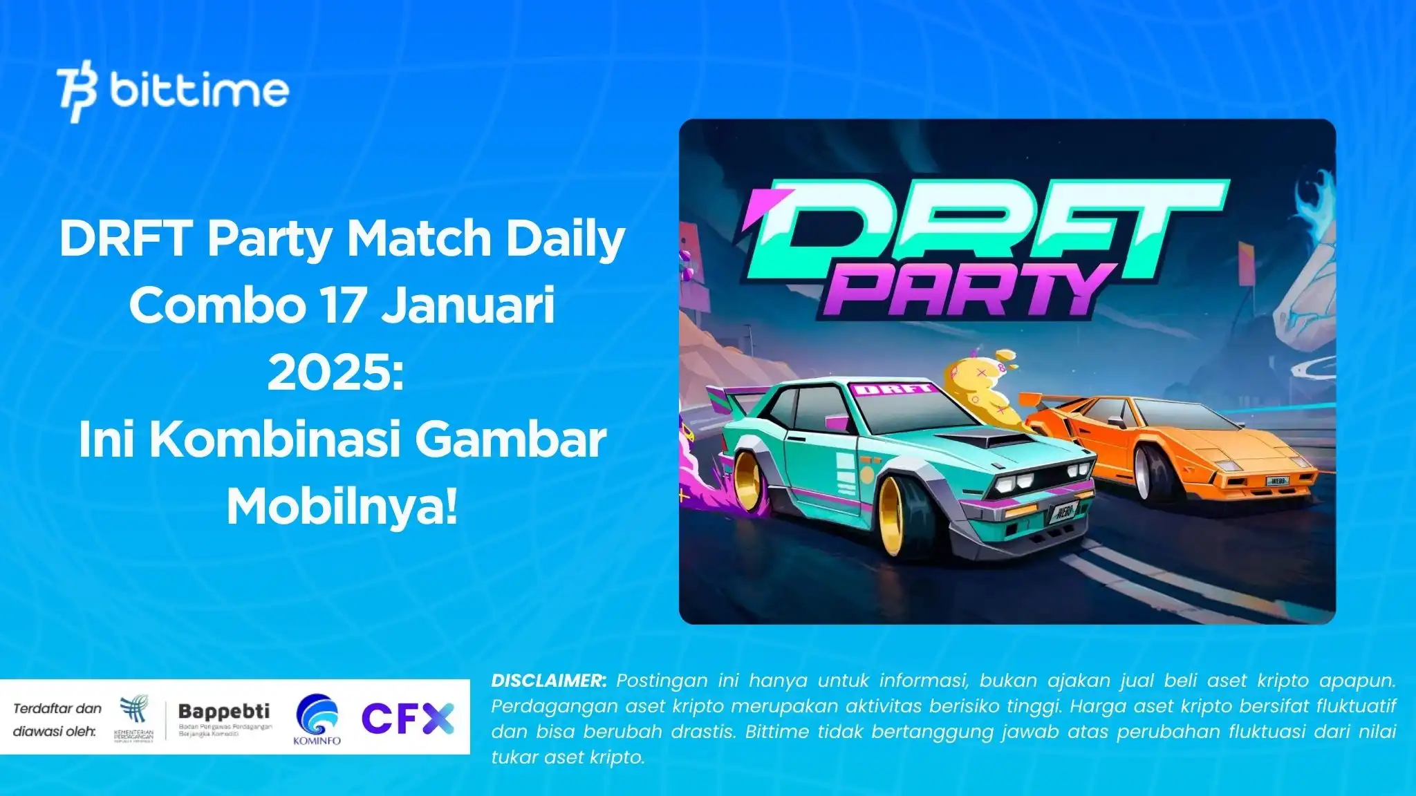 DRFT Party Match Daily Combo 17 Januari 2025 Ini Kombinasi Gambar Mobilnya!.webp