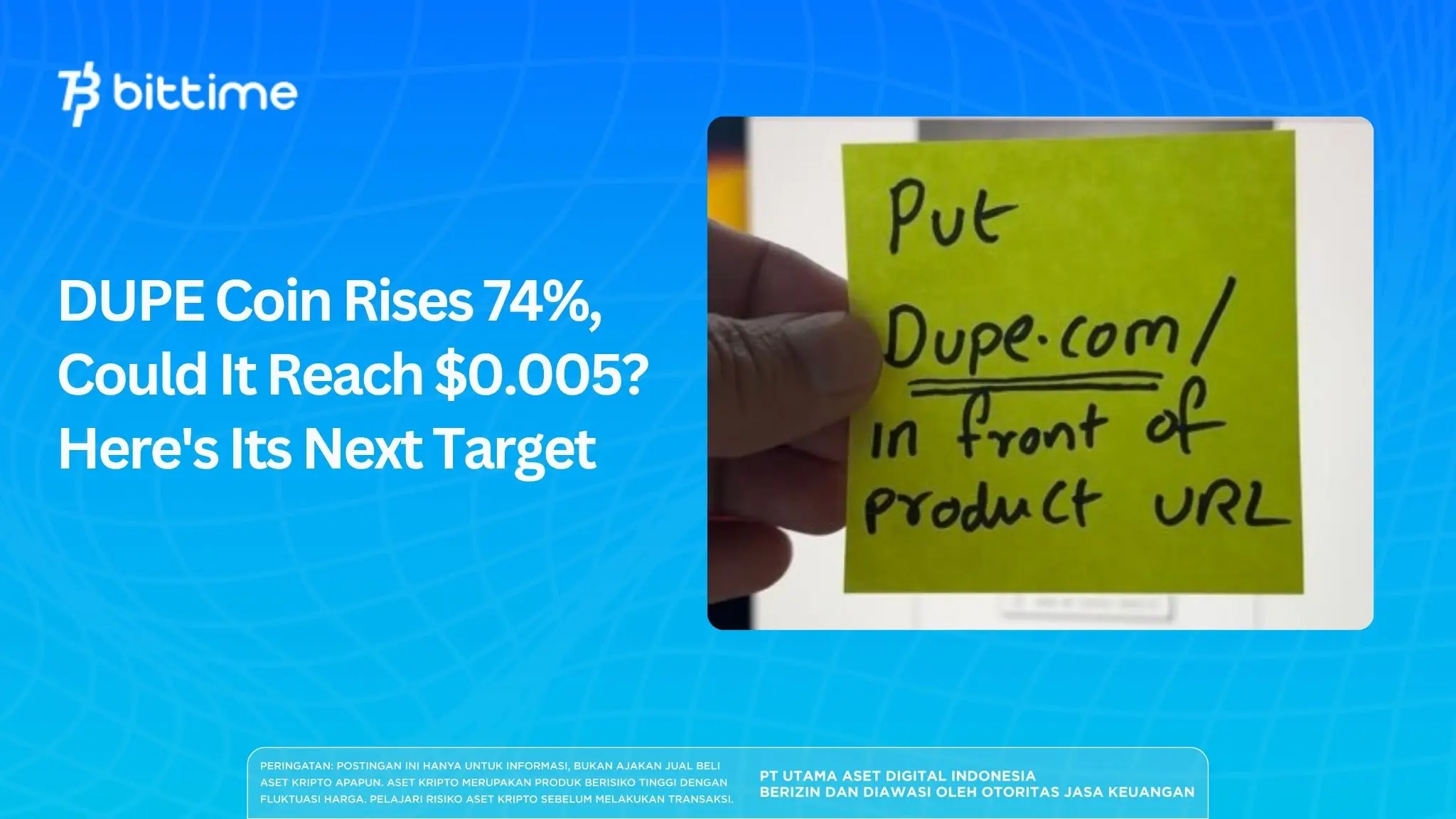 DUPE Coin Rises 74%, Could It Reach $0.005? Here's Its Next Target