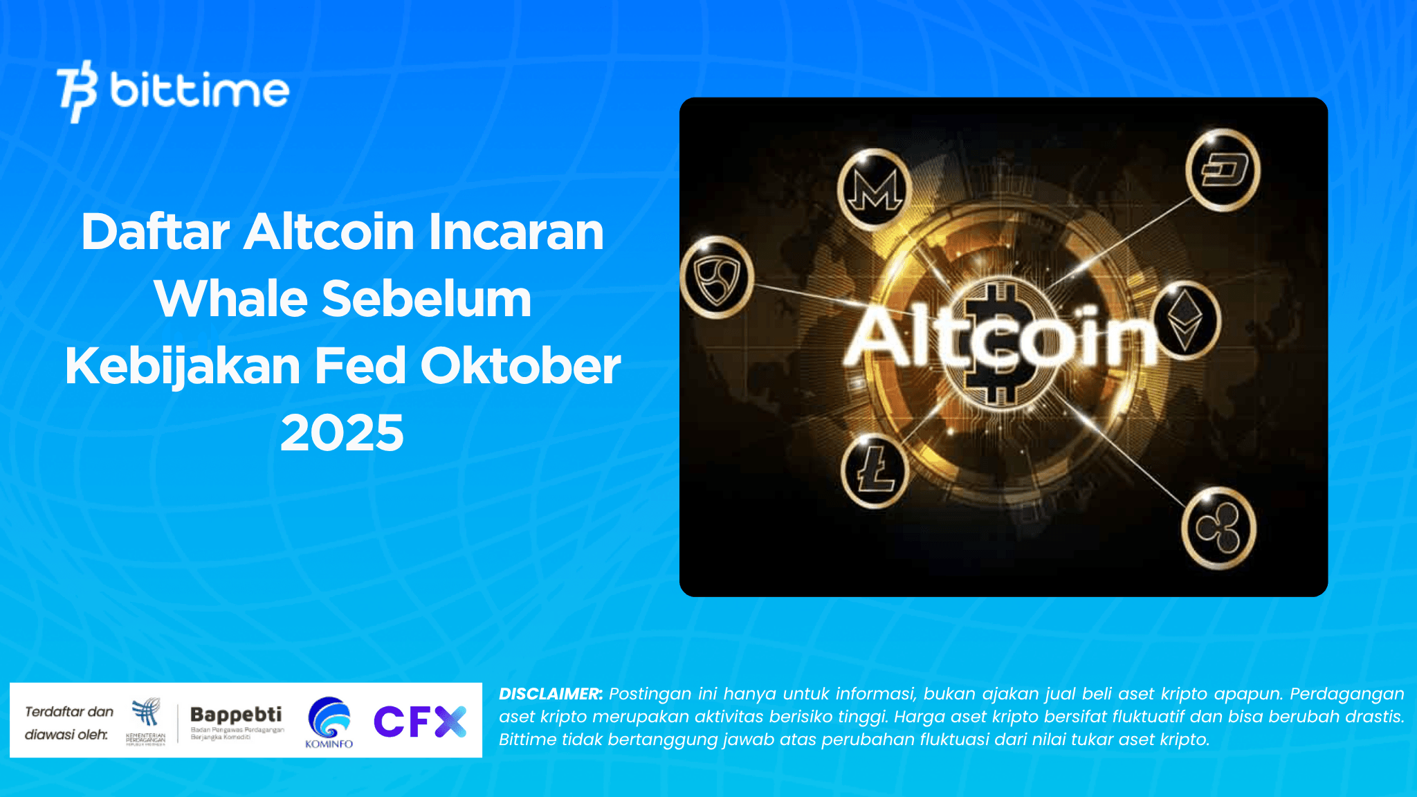 Daftar Altcoin Incaran Whale Sebelum Kebijakan Fed Oktober 2025