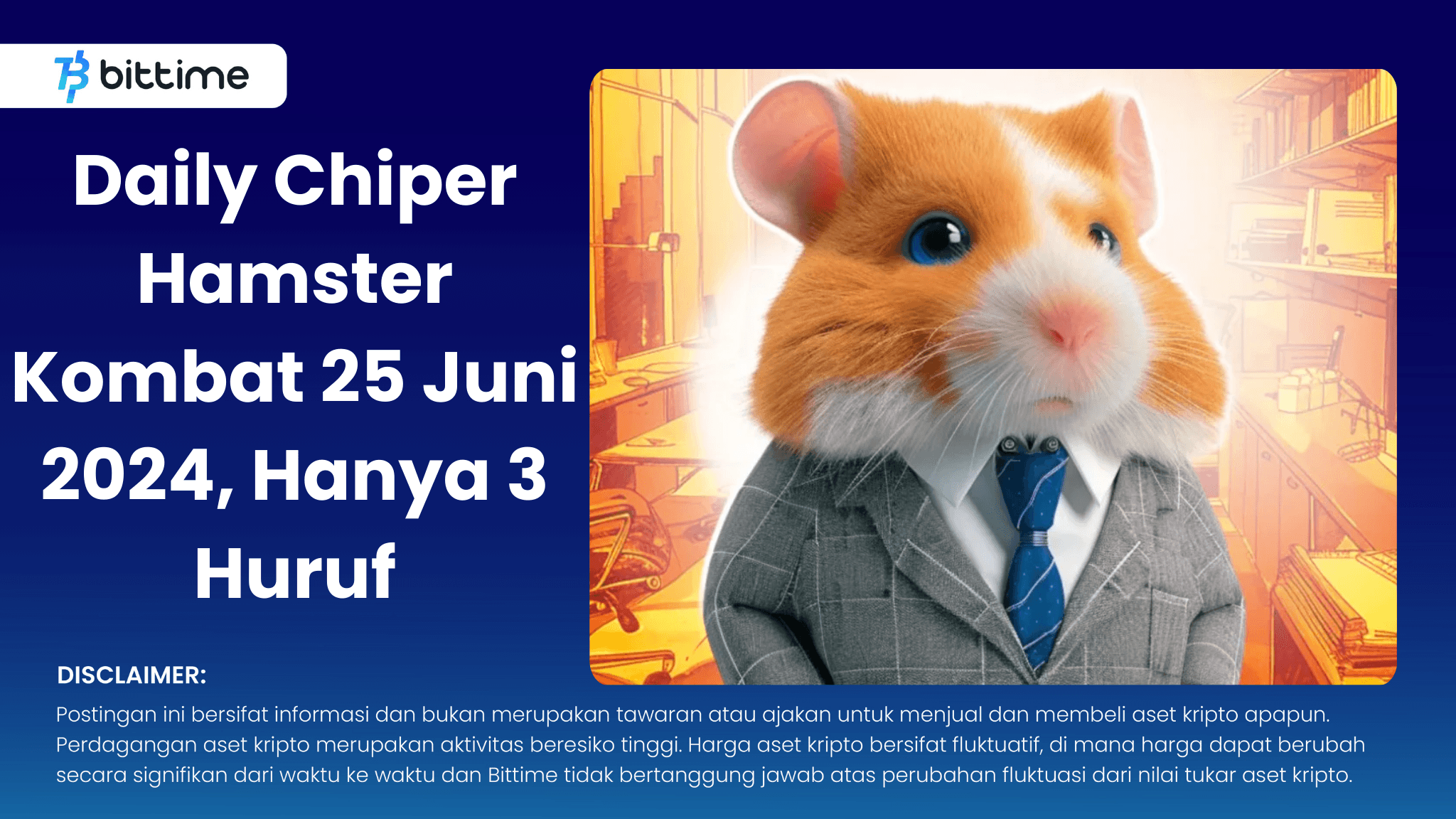 Daily Chiper Hamster Kombat 25 Juni 2024, Hanya 3 Huruf