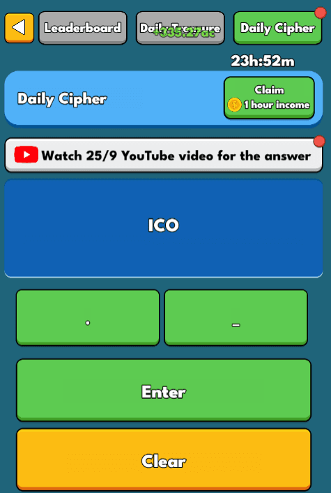 Cat Gold Miner Daily Cipher 25 September