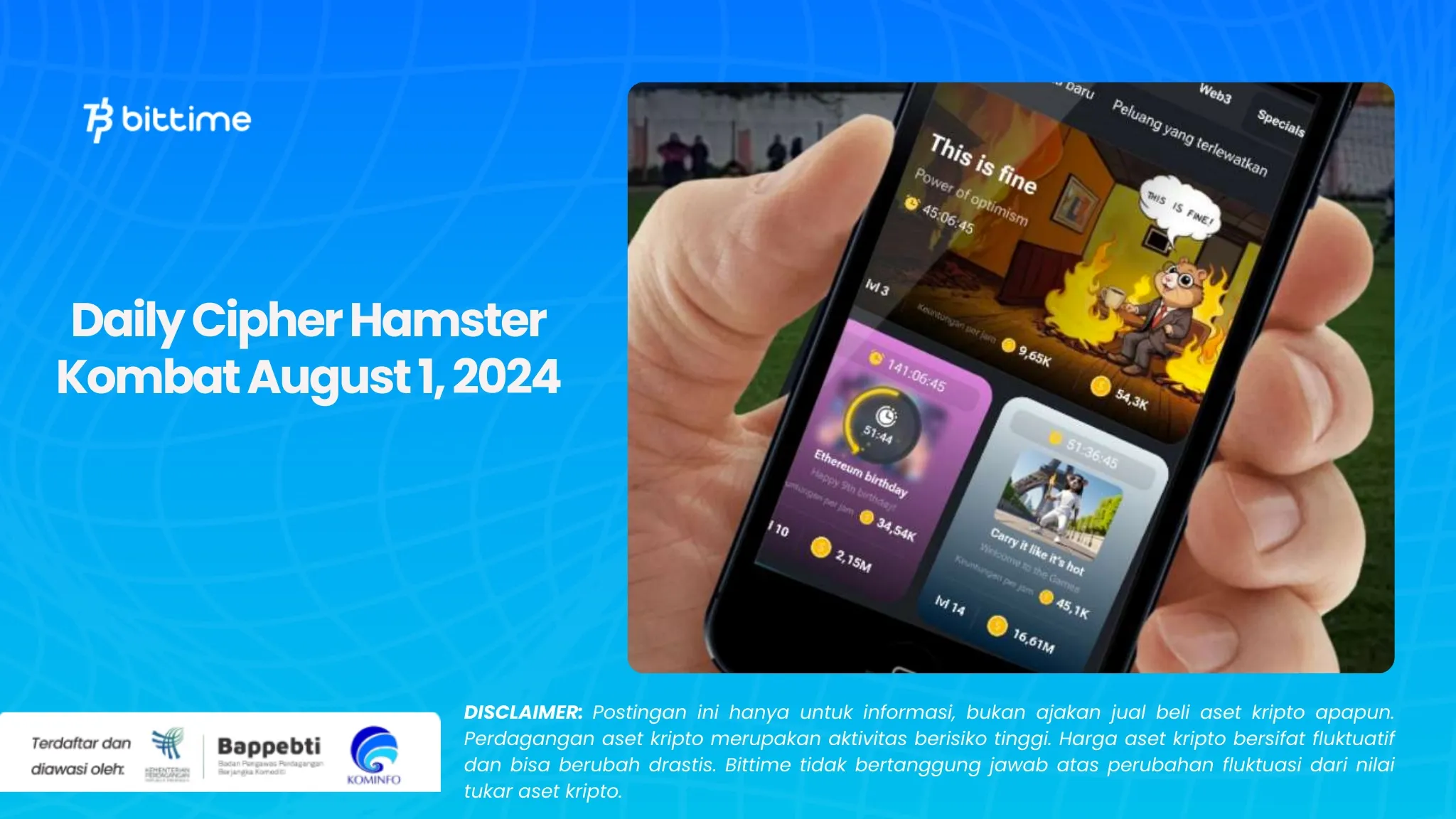 Daily Cipher Hamster Kombat August 1, 2024