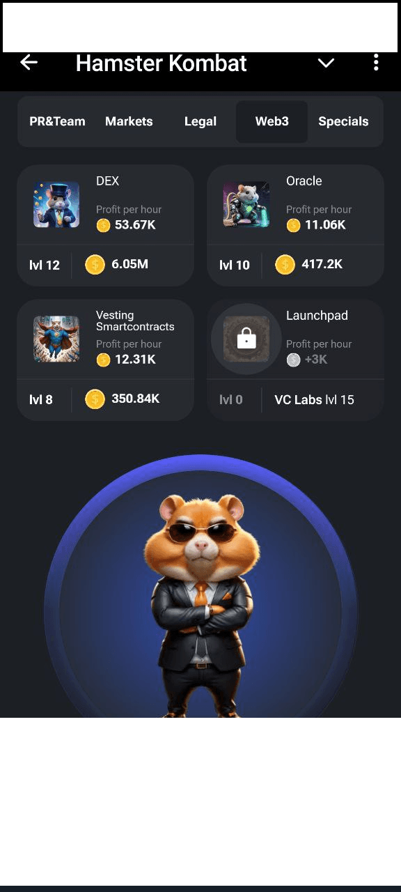 Daily combo card launchpad