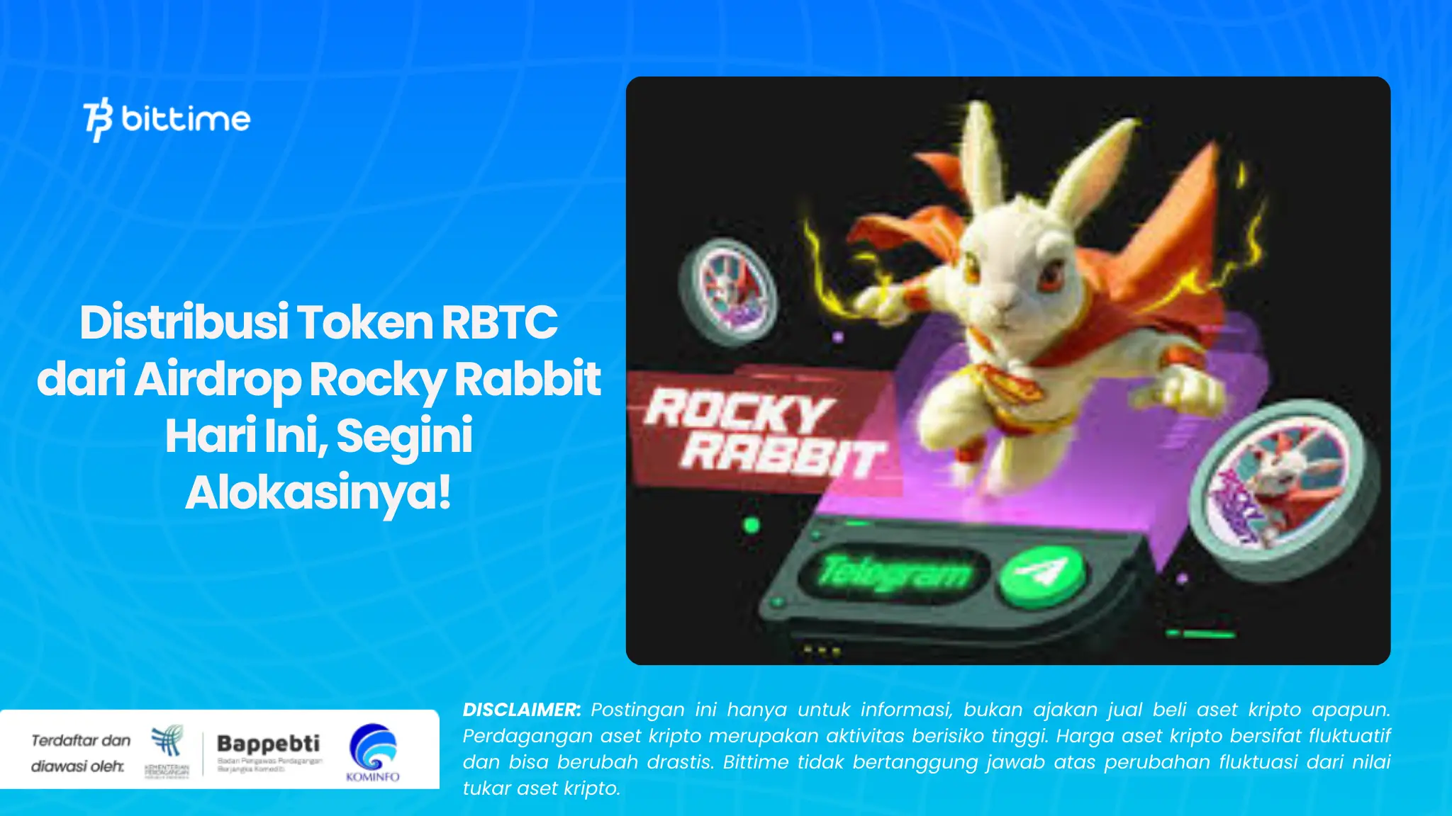 Distribusi Token RBTC dari Airdrop Rocky Rabbit Hari Ini, Segini Alokasinya!