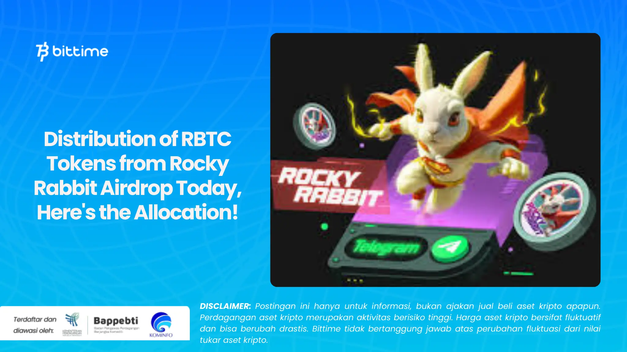 Distribution of RBTC Tokens from Rocky Rabbit Airdrop Today, Here's the Allocation!