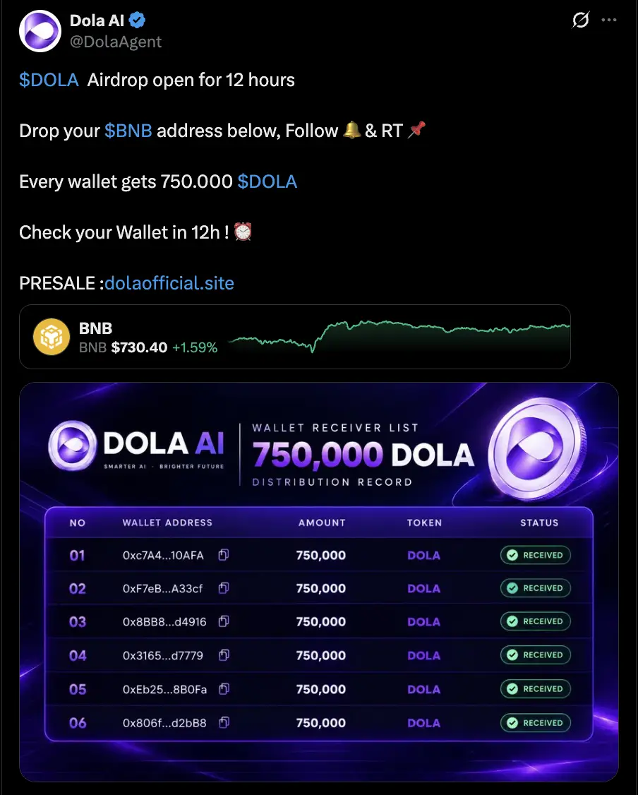 Dola AI (DOLA) Airdrop_ Cara Klaim, Syarat, dan Jadwal - x 2.webp