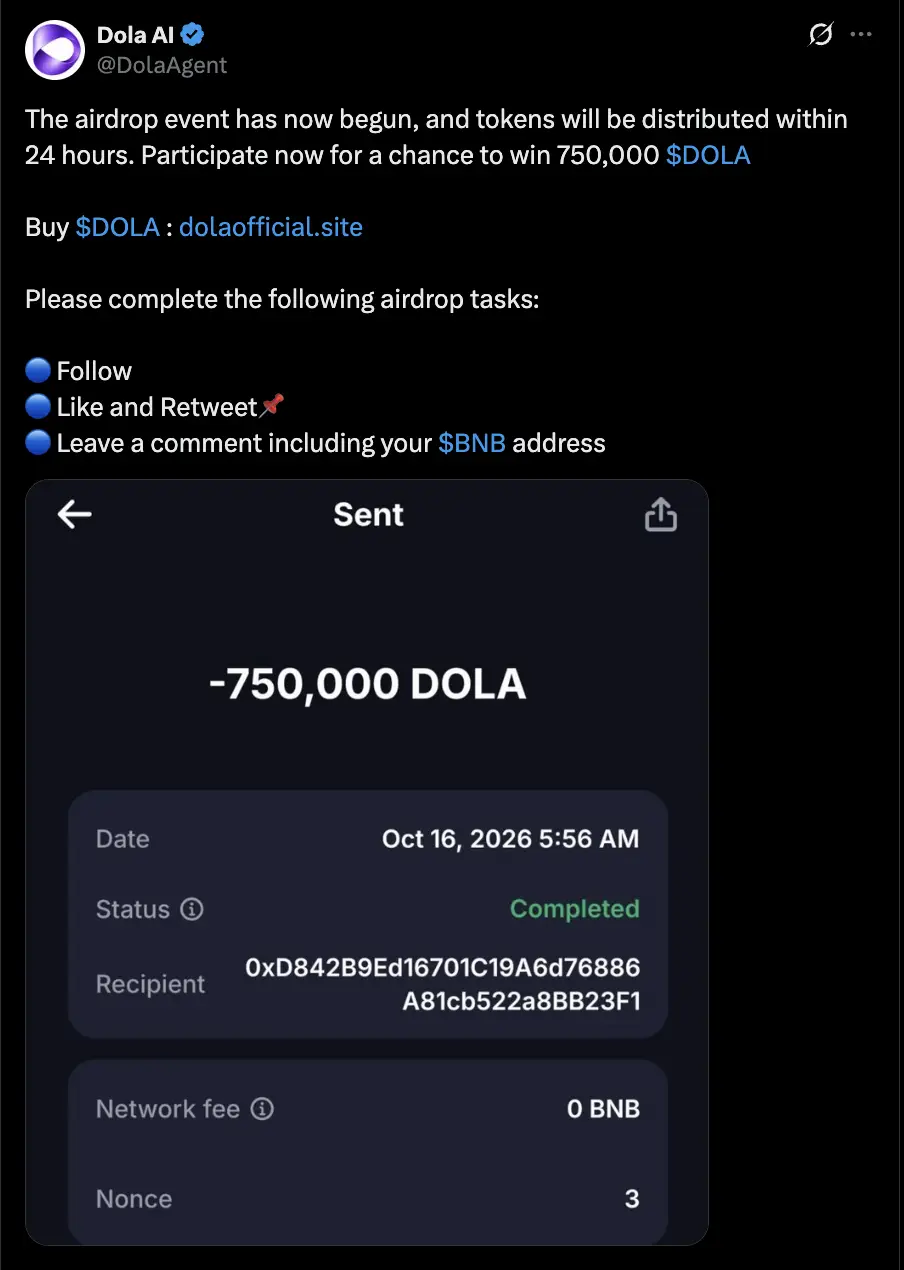Dola AI (DOLA) Airdrop_ Cara Klaim, Syarat, dan Jadwal - x.webp