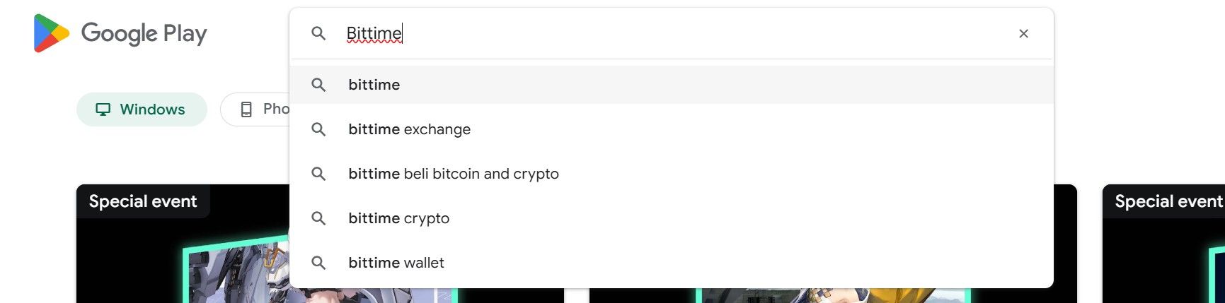 Download Bittime di Play Store.
