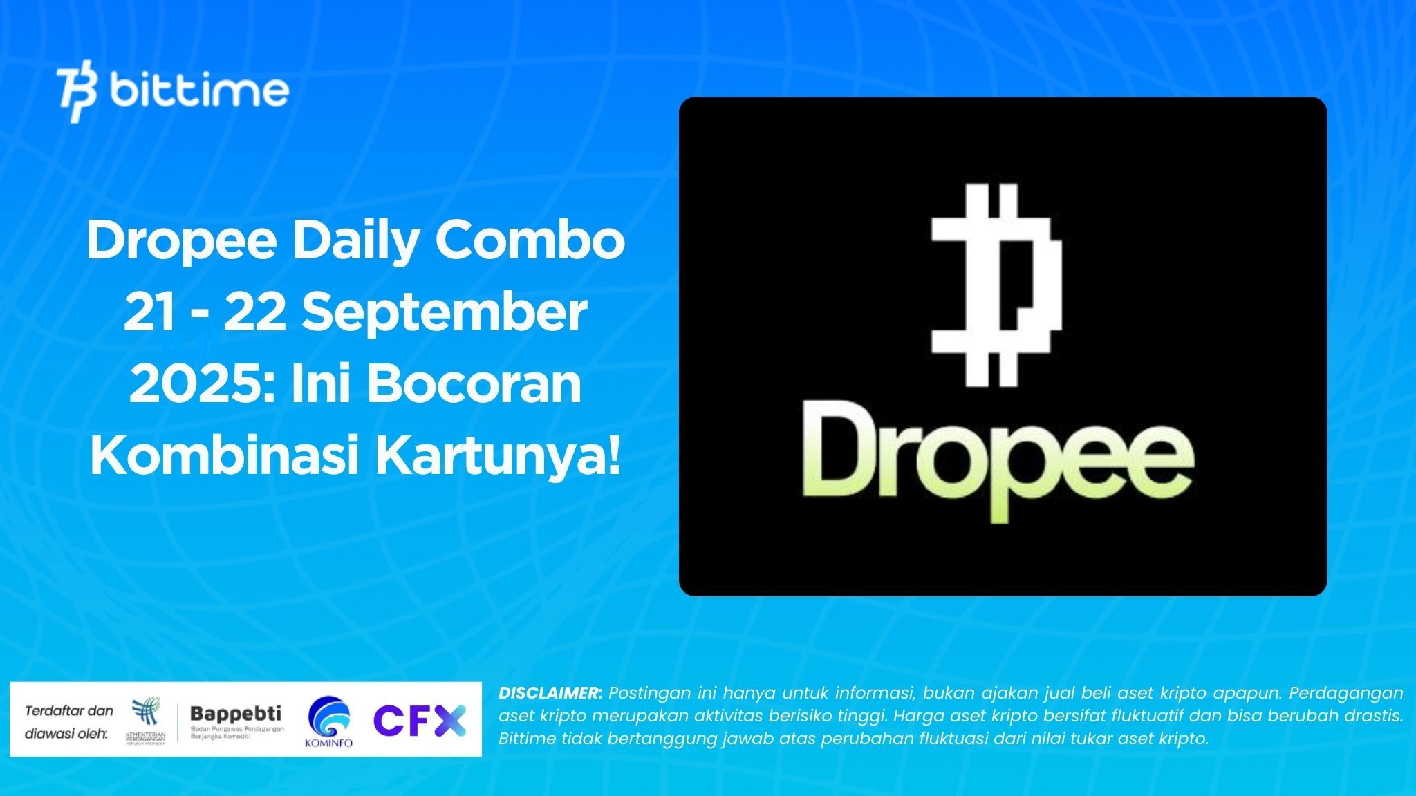 Dropee Daily Combo 21 - 22 September 2025 Ini Bocoran Kombinasi Kartunya!