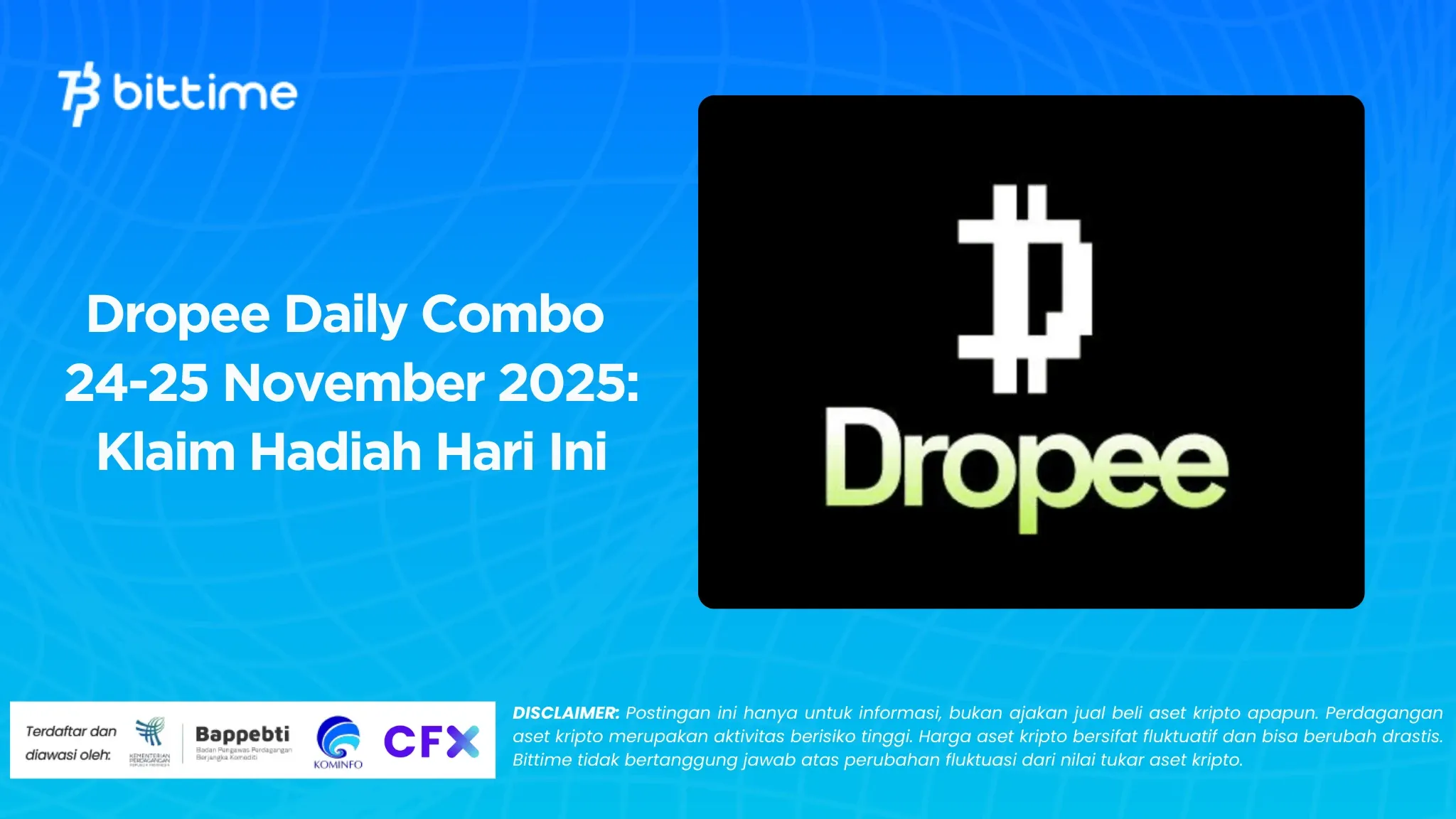 Dropee Daily Combo 24-25 November 2025: Klaim Hadiah Hari Ini
