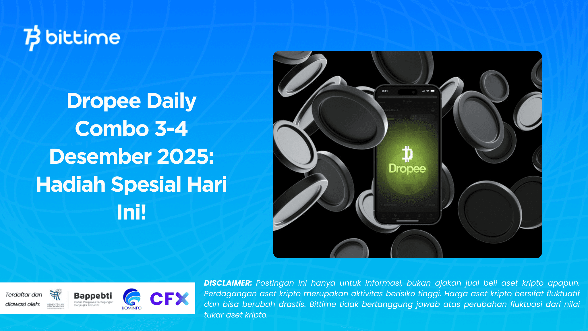 Dropee Daily Combo 3-4 Desember 2025: Hadiah Spesial Hari Ini!