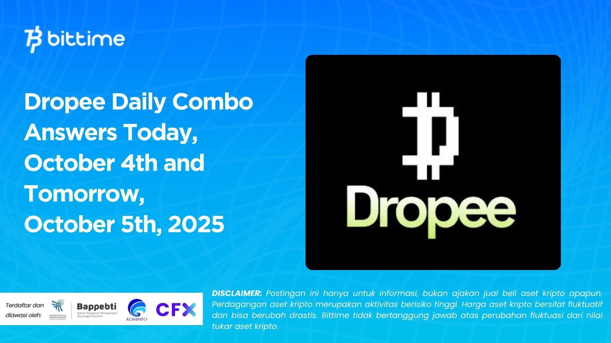 Dropee Daily Combo Answers Today, October 4th and Tomorrow, October 5th, 2025.webp
