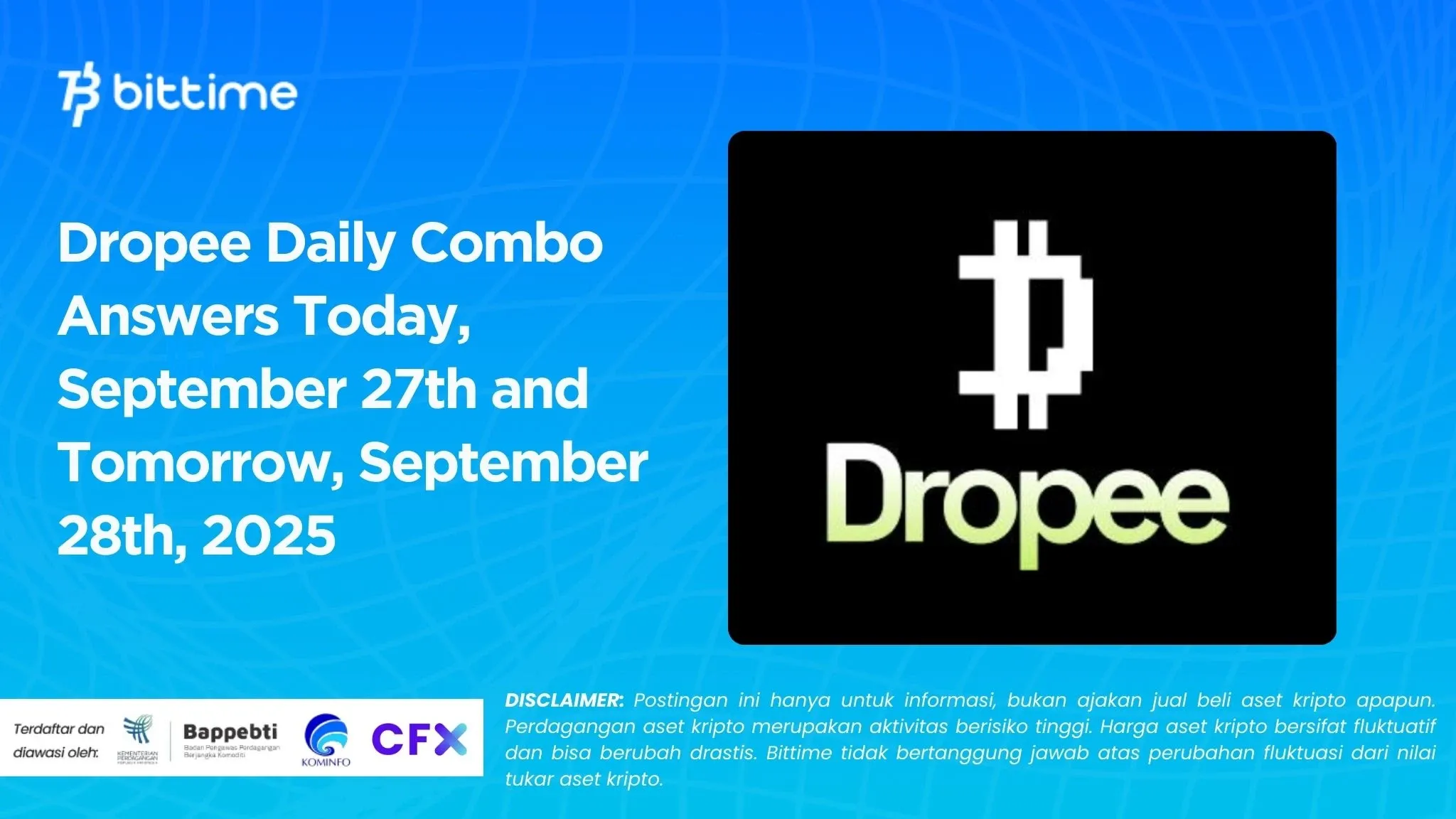 Dropee Daily Combo Answers Today, September 27th and Tomorrow, September 28th, 2025.webp