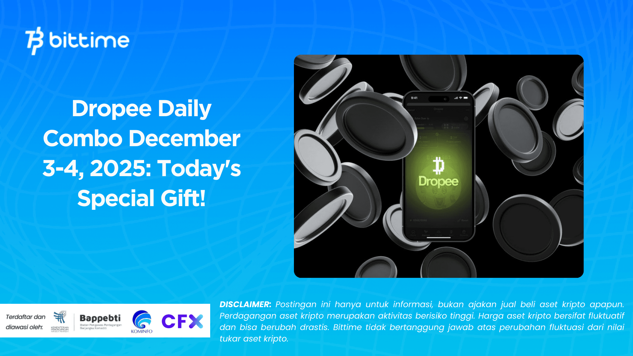 Dropee Daily Combo December 3-4, 2025 Today's Special Gift!