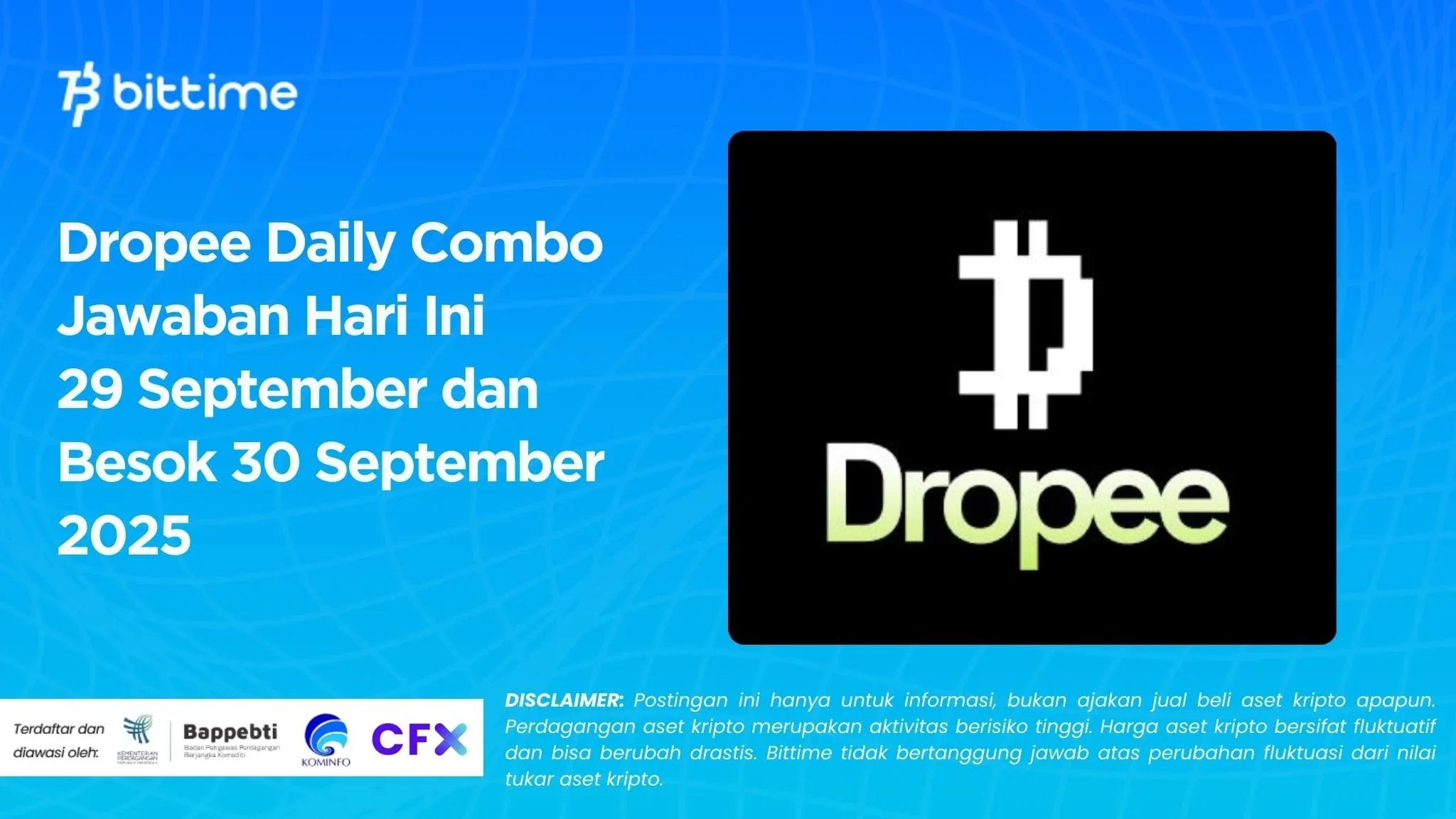 Dropee Daily Combo Jawaban Hari Ini 29 September dan Besok 30 September 2025.webp