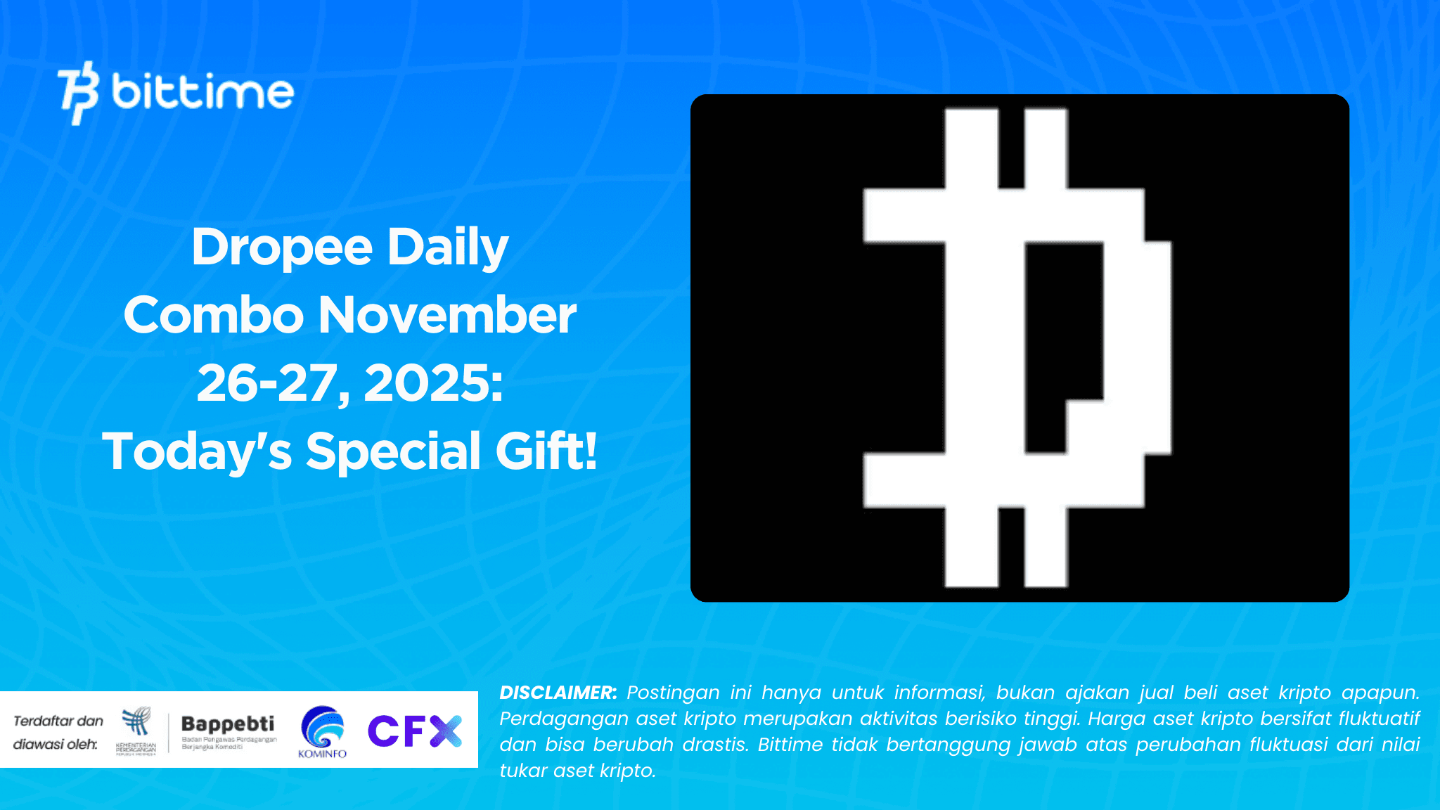 Dropee Daily Combo November 26-27, 2025 Today's Special Gift!