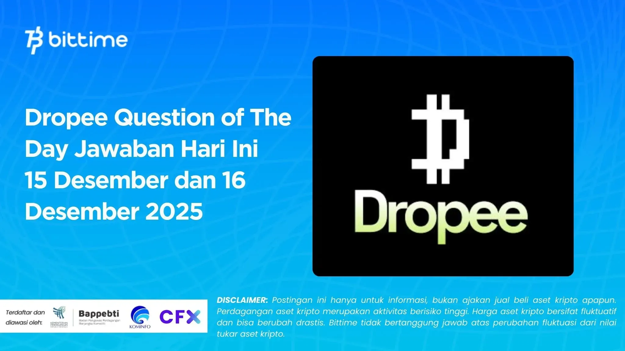 Dropee Question of The Day Jawaban Hari Ini 15 Desember dan 16 Desember 2025