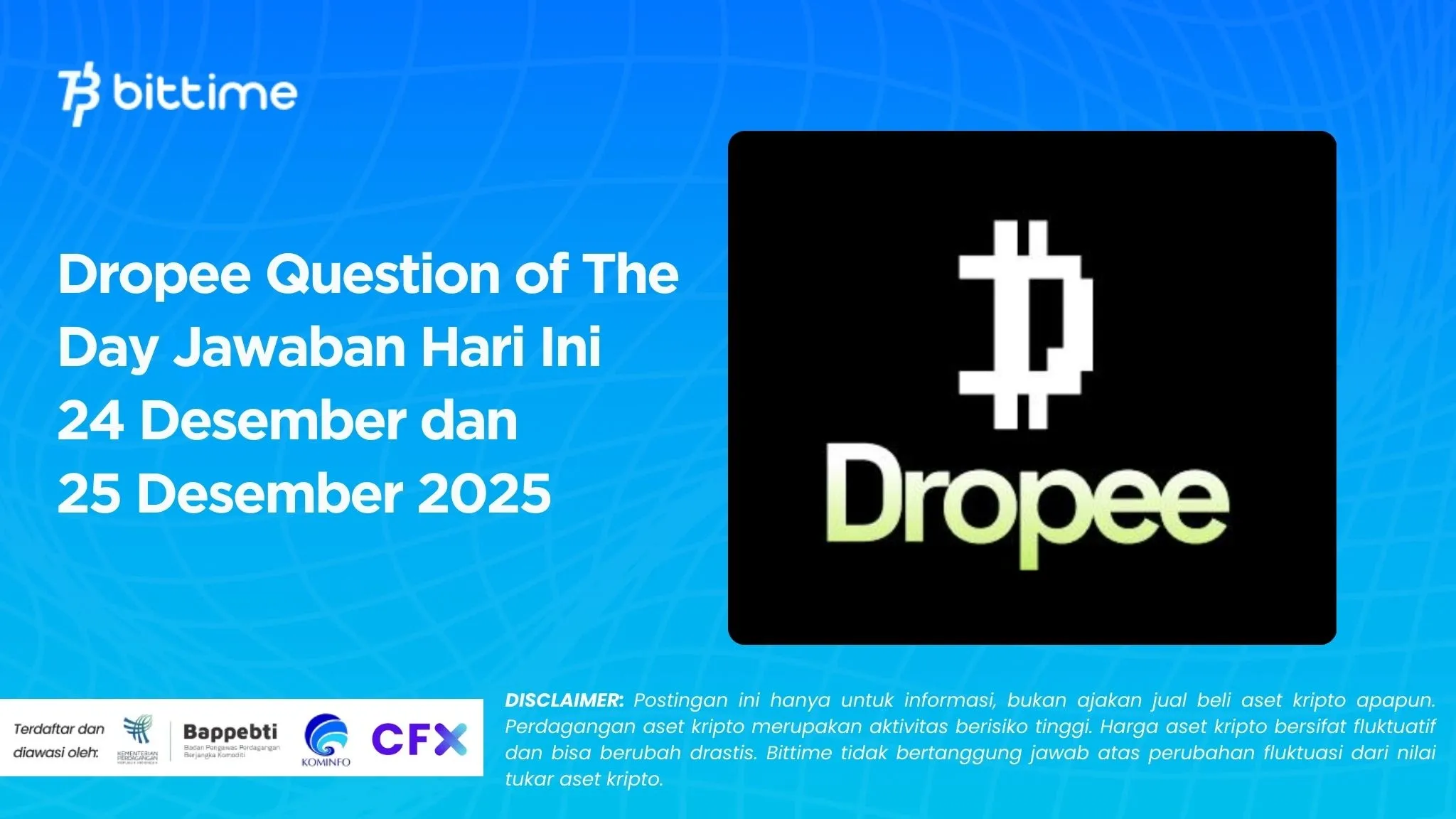 Dropee Question of The Day Jawaban Hari Ini 24 Desember dan 25 Desember 2025