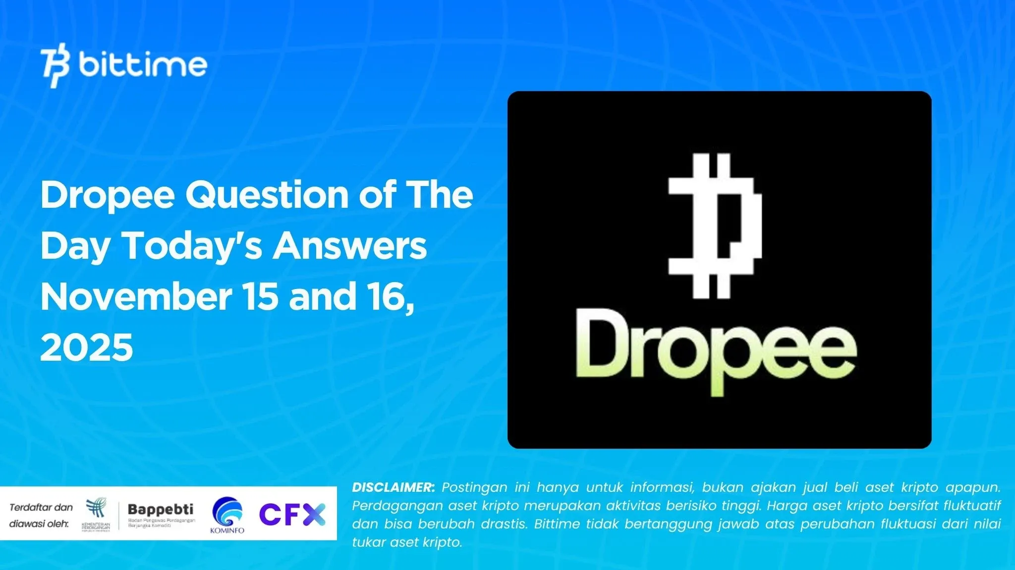 Dropee Question of The Day Today's Answers November 15 and 16, 2025.webp