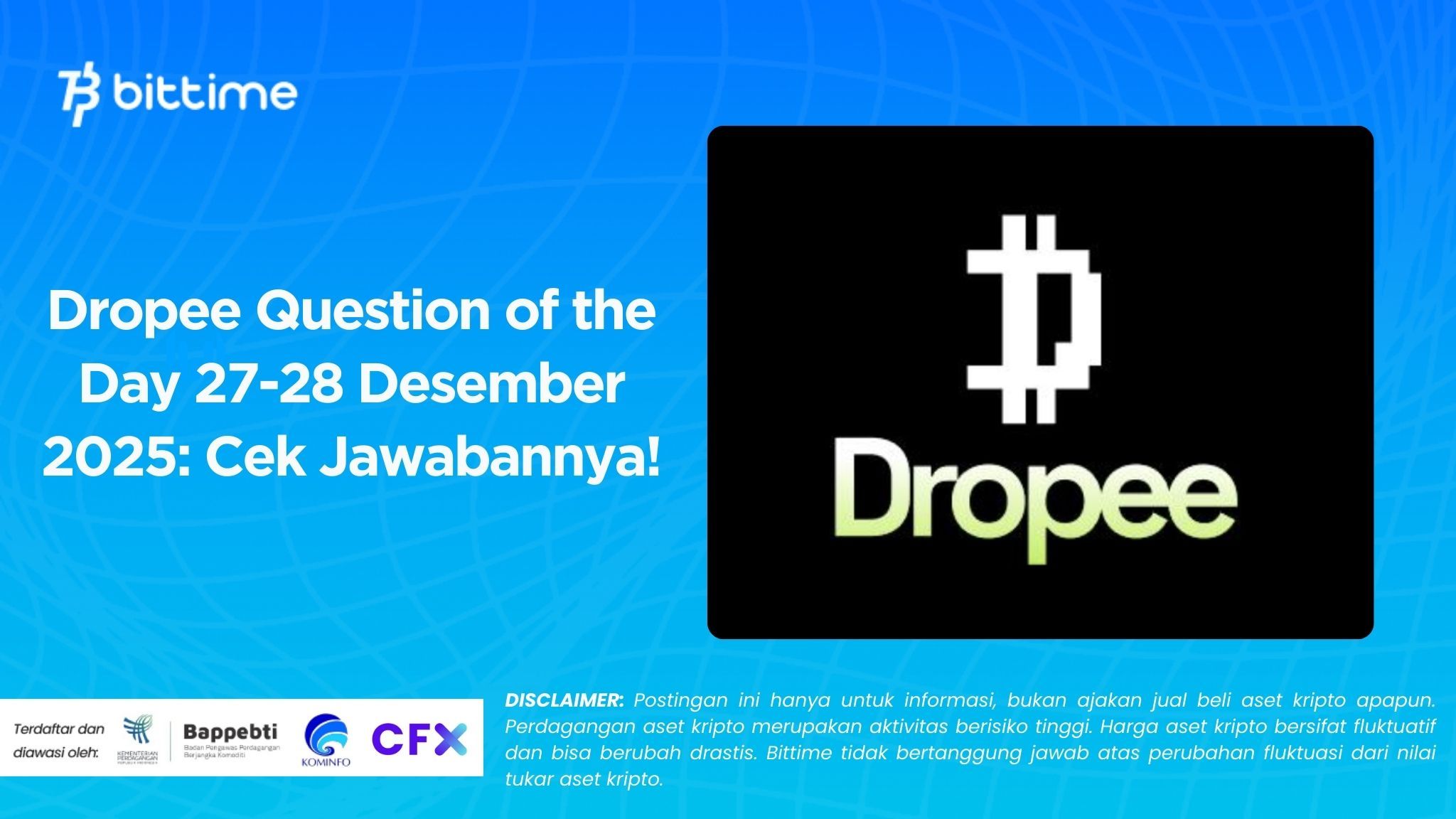 Dropee Question of the Day 27-28 Desember 2025 Cek Jawabannya!