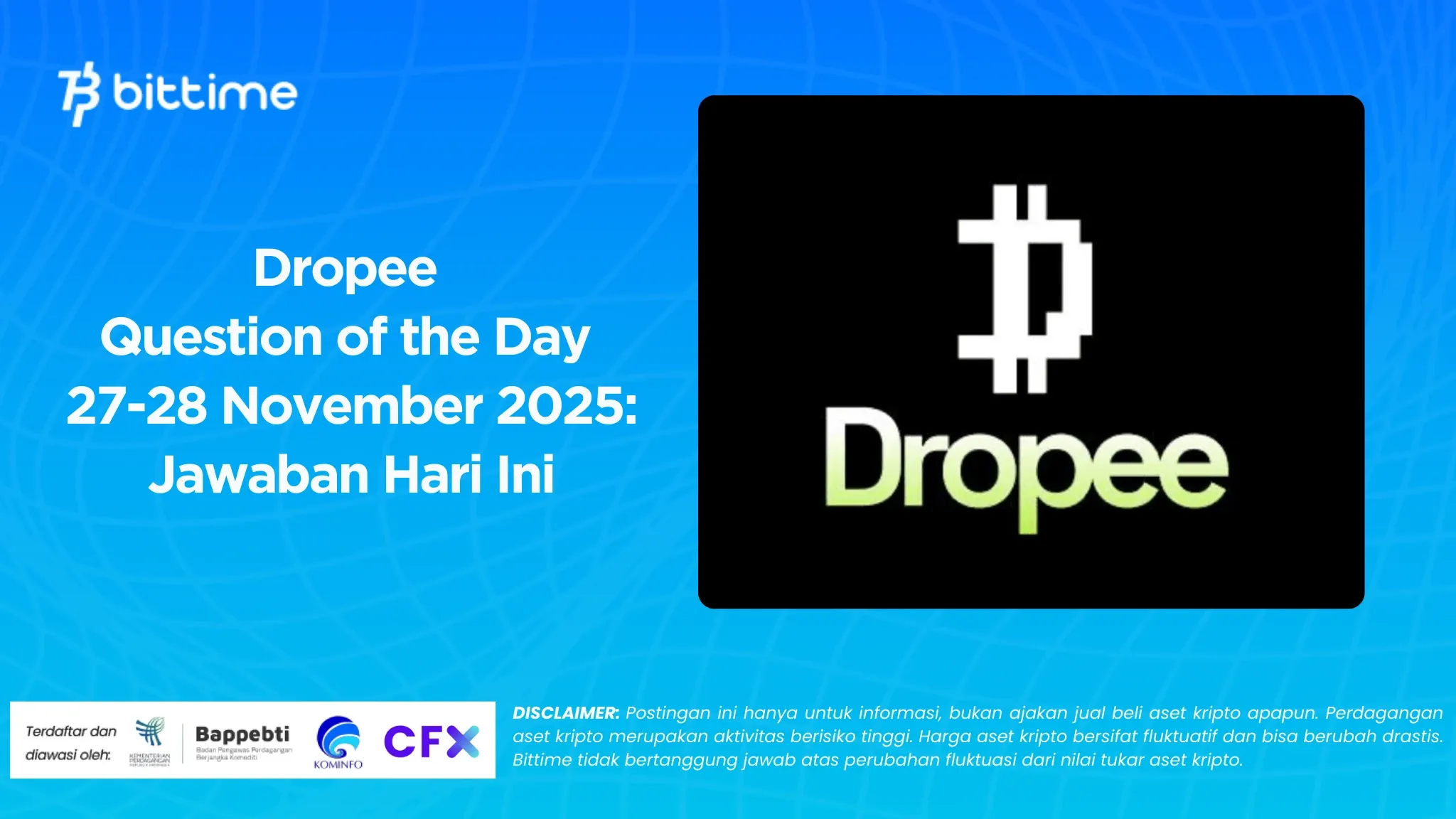 Dropee Question of the Day 27-28 November 2025: Jawaban Hari Ini