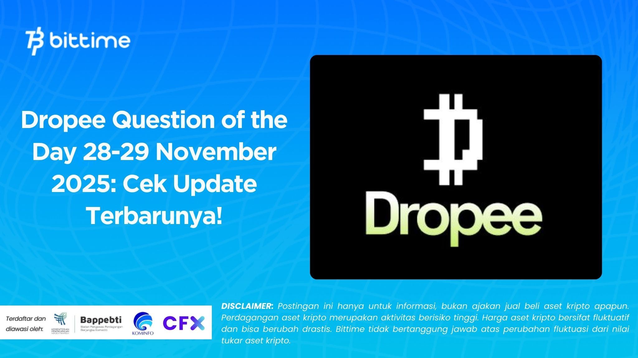 Dropee Question of the Day 28-29 November 2025: Cek Update Terbarunya!