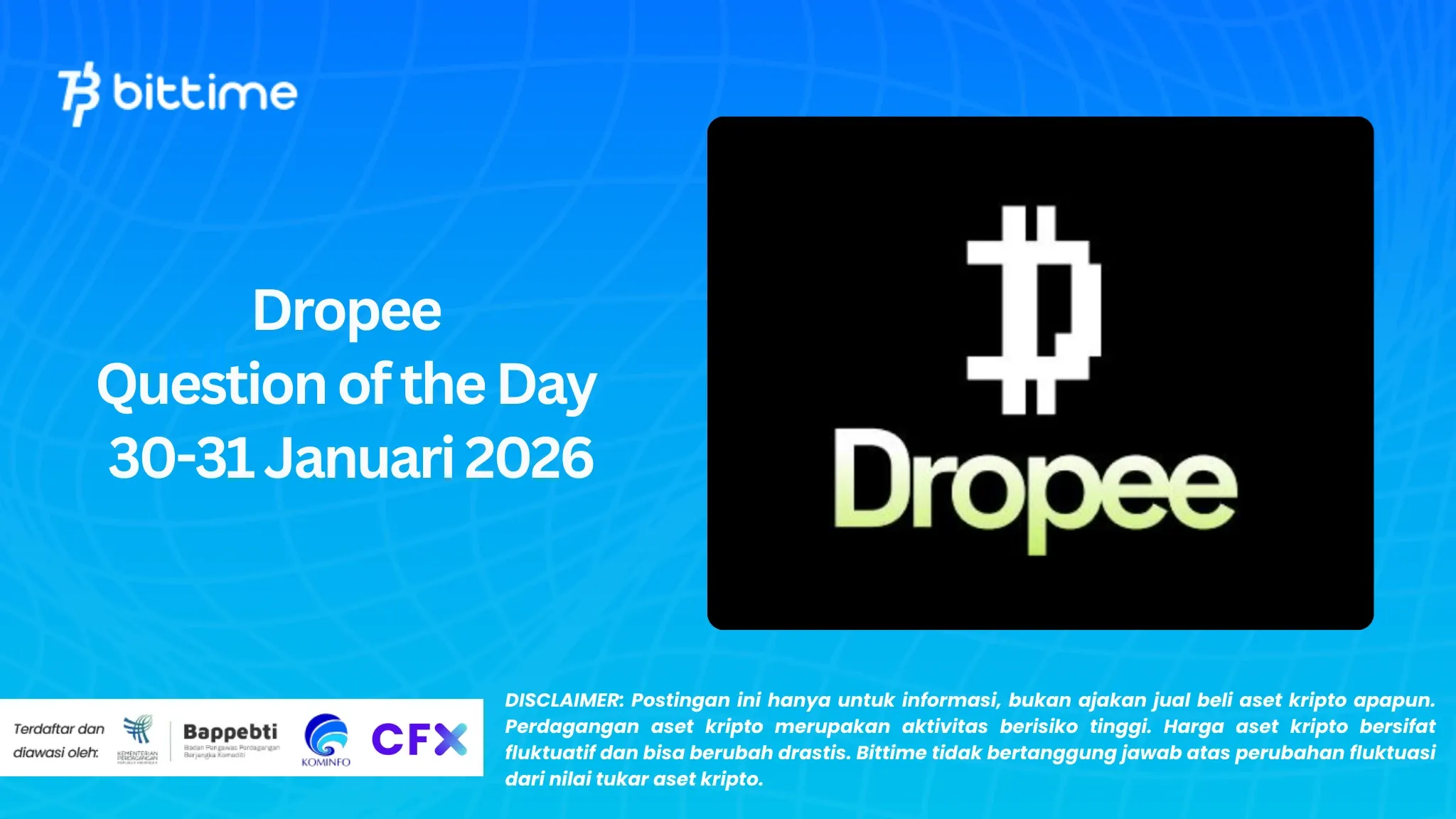 Dropee Question of the Day January 30-31, 2026: Claim Reward Now