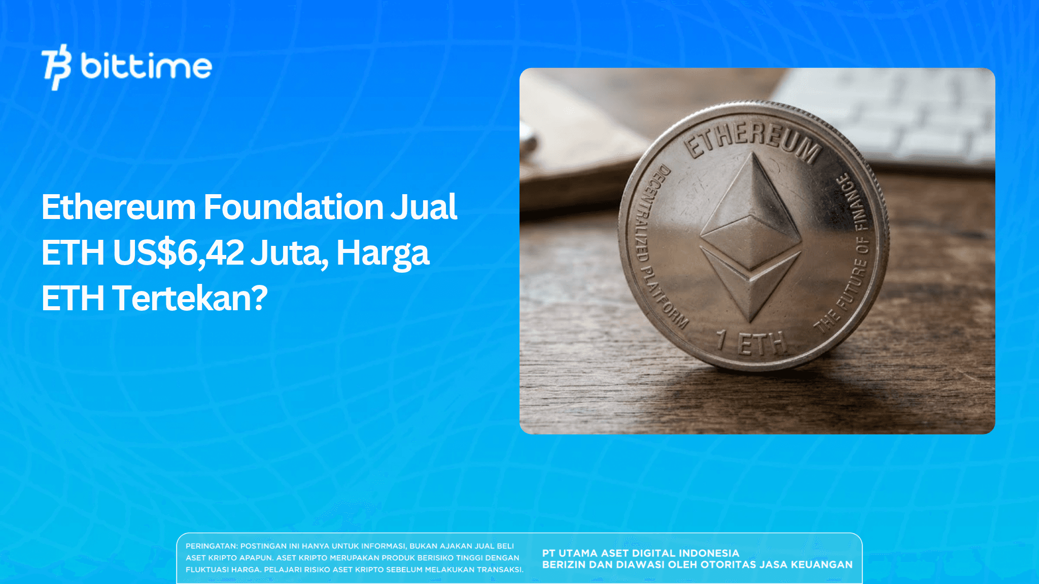 Ethereum Foundation Sells ETH US$6.42 Million, Is ETH Price Under Pressure?