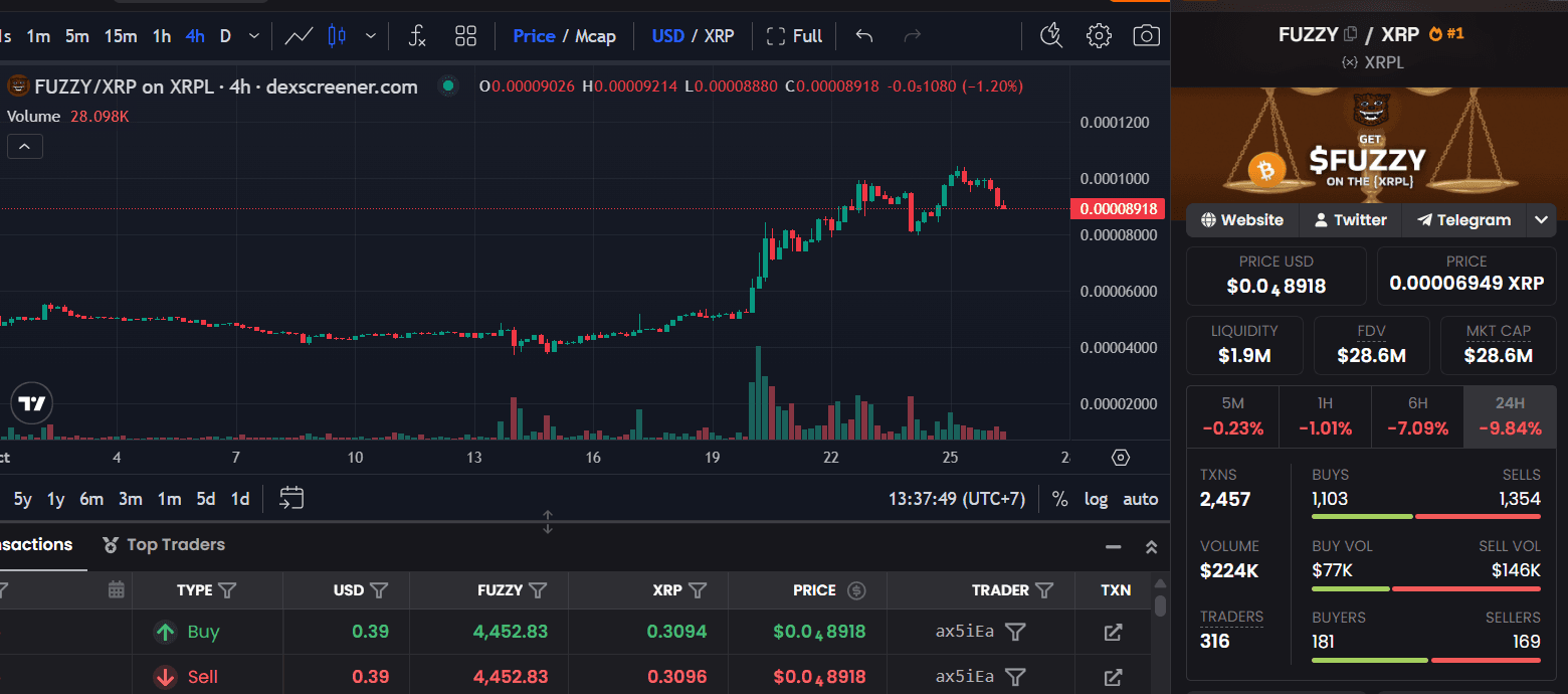 FUZZY coin price today.png