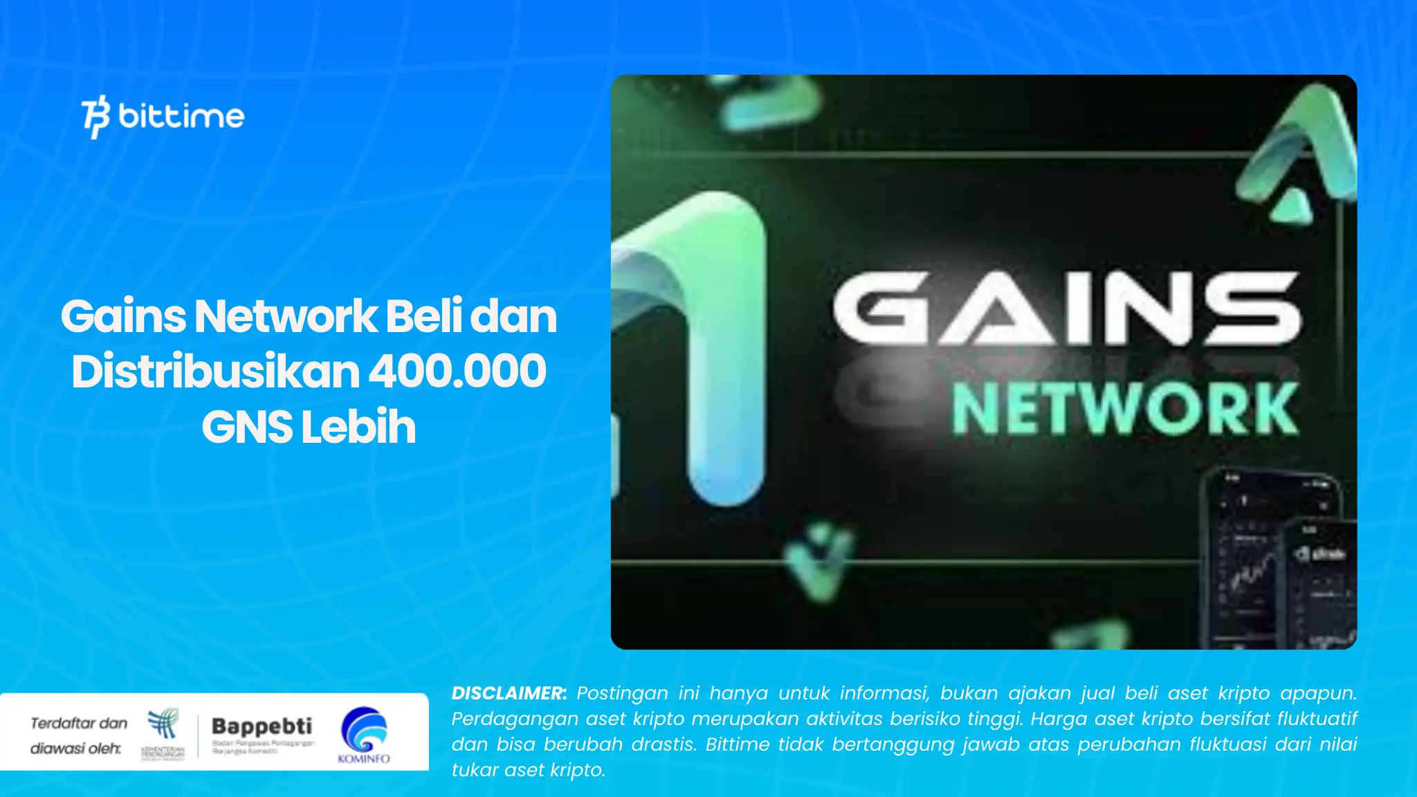 Gains Network Beli dan Distribusikan 400.000 GNS Lebih