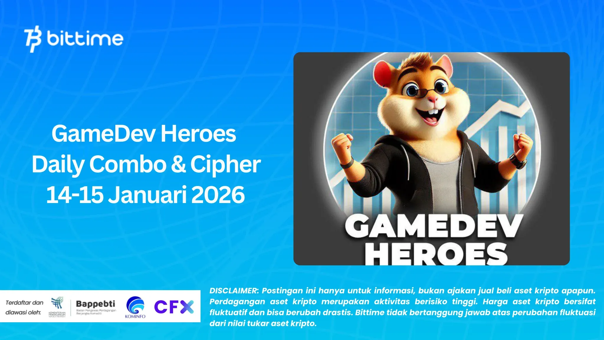 Hamster Kombat GameDev Heroes Daily Combo & Cipher January 14-15, 2026