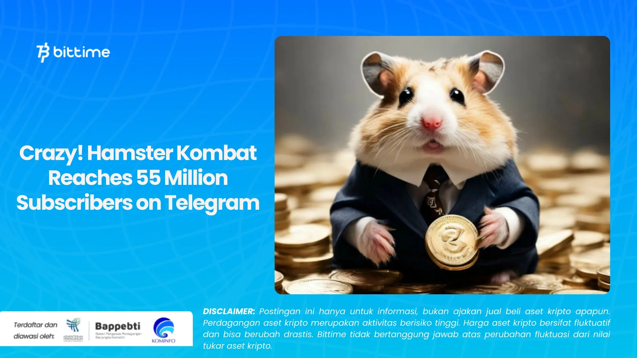 Gokil! Hamster Kombat Tembus 55 Juta Subscriber di Telegram