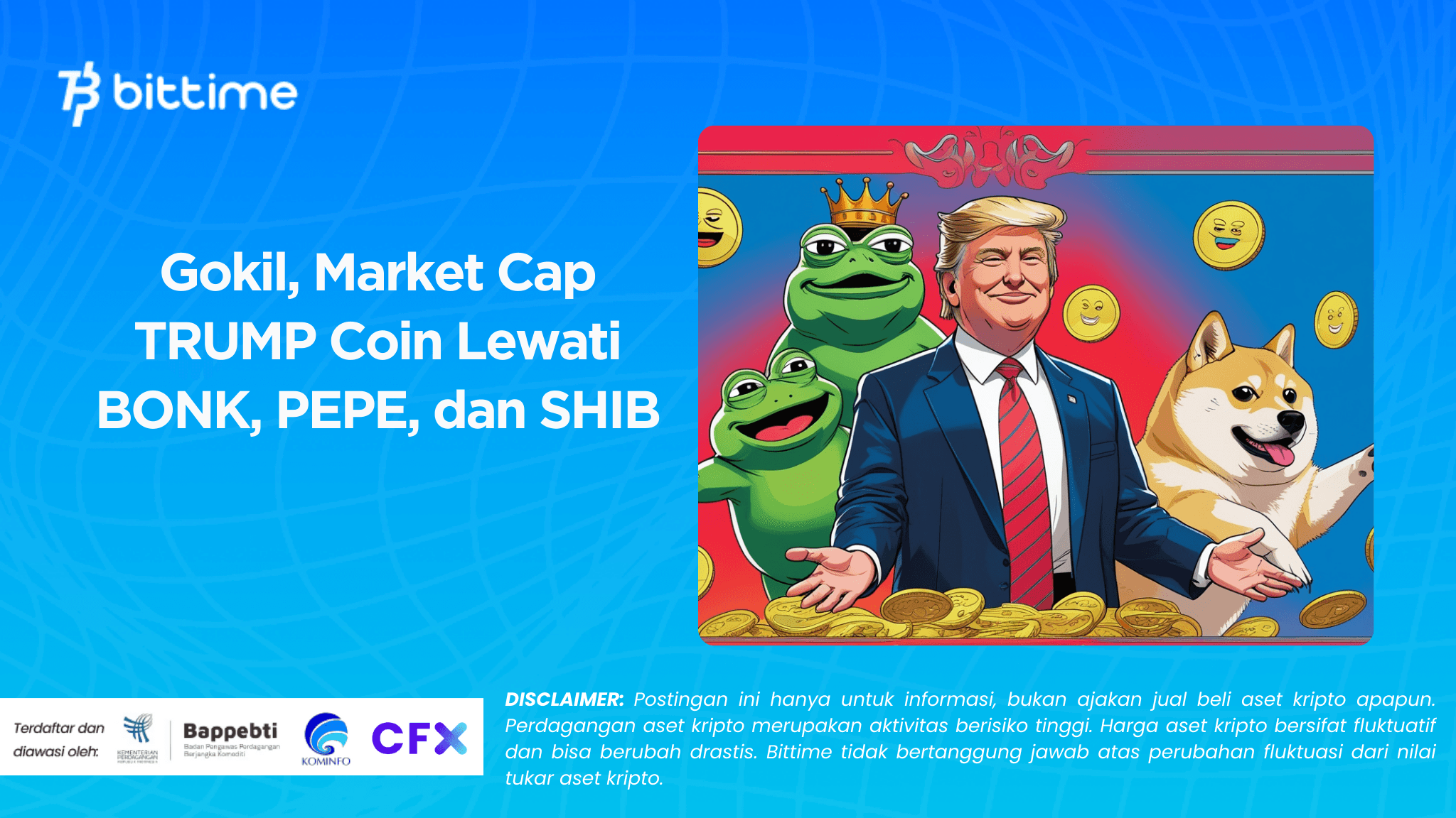 Gokil, Market Cap TRUMP Coin Lewati BONK, PEPE, dan SHIB