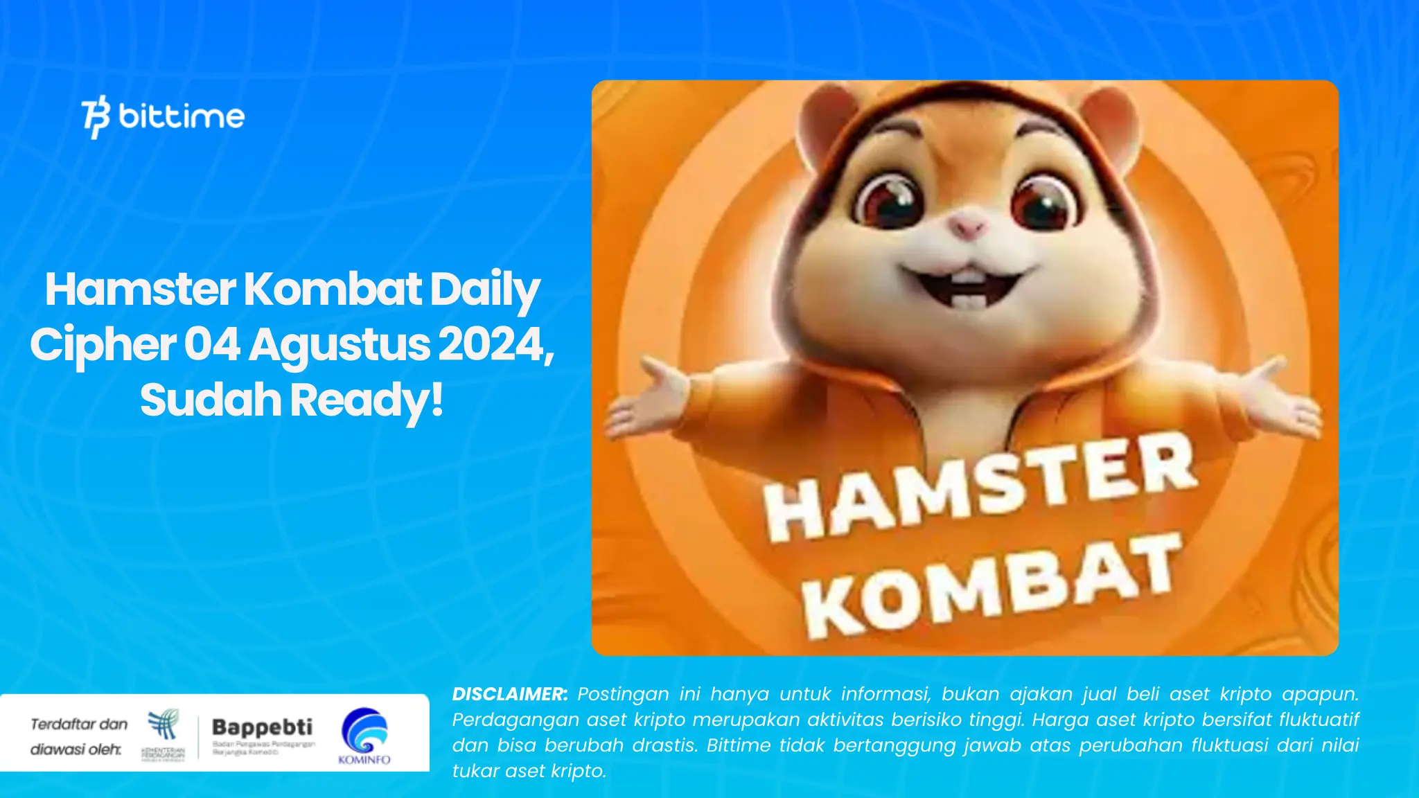 Hamster Kombat Daily Cipher 04 Agustus 2024, Sudah Ready!