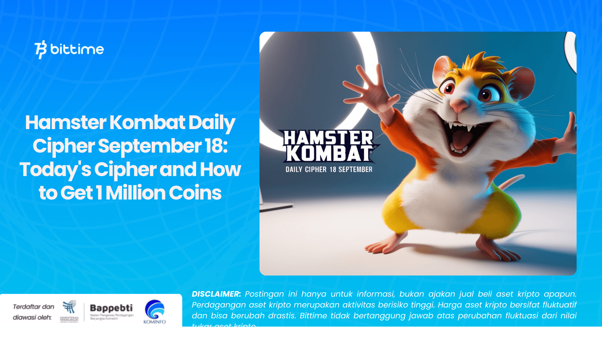 Hamster Kombat Daily Cipher September 18: Today's Cipher and How to Get 1 Million Coins