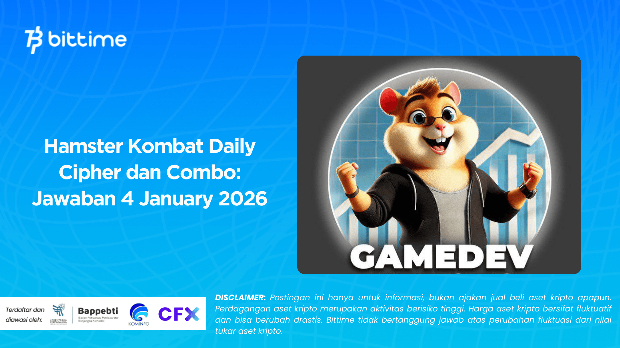 Hamster Kombat Daily Cipher dan Combo: Jawaban 4 January 2026