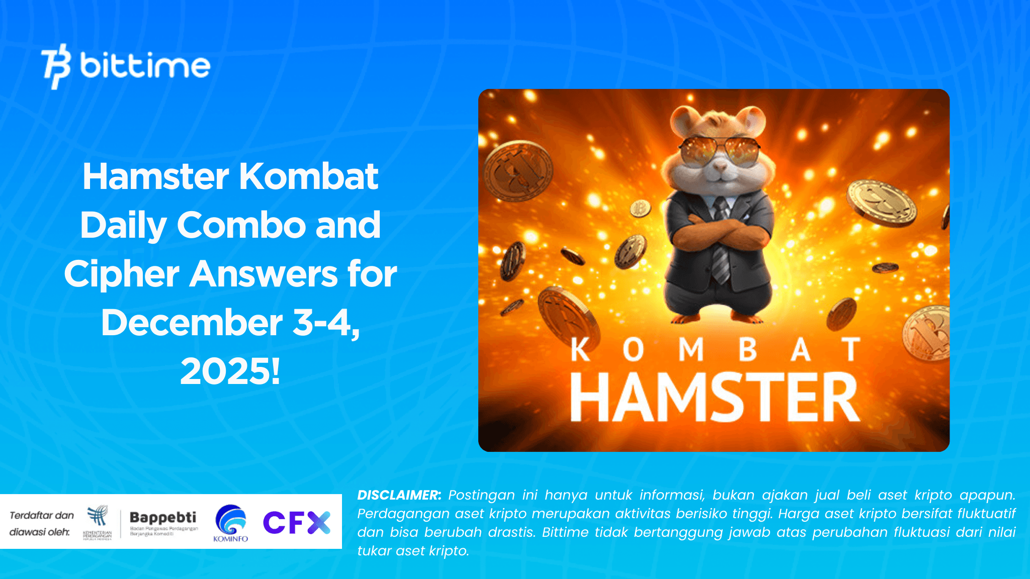 Hamster Kombat Daily Combo and Cipher Answers for December 3-4, 2025!