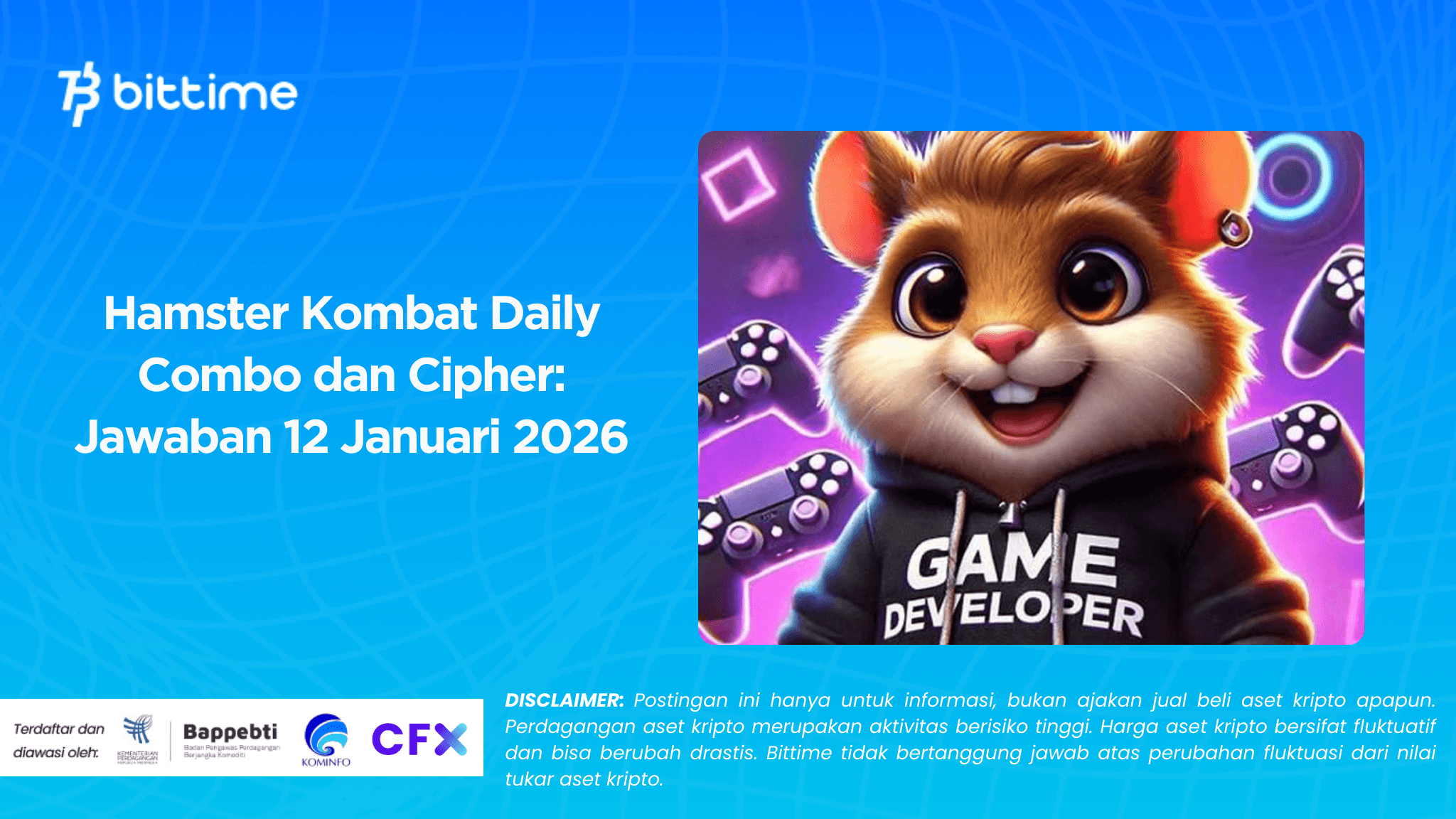 Hamster Kombat Daily Combo dan Cipher: Jawaban 12 Januari 2026
