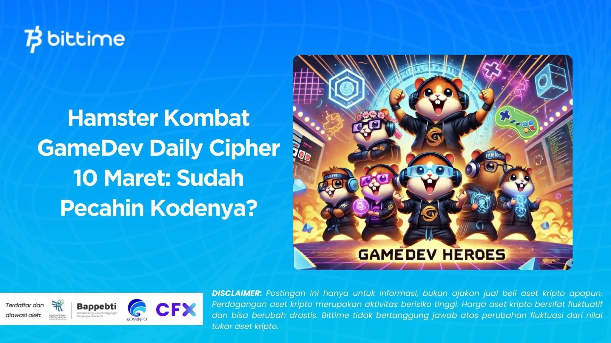 Hamster Kombat GameDev Daily Cipher 10 Maret Sudah Pecahin Kodenya