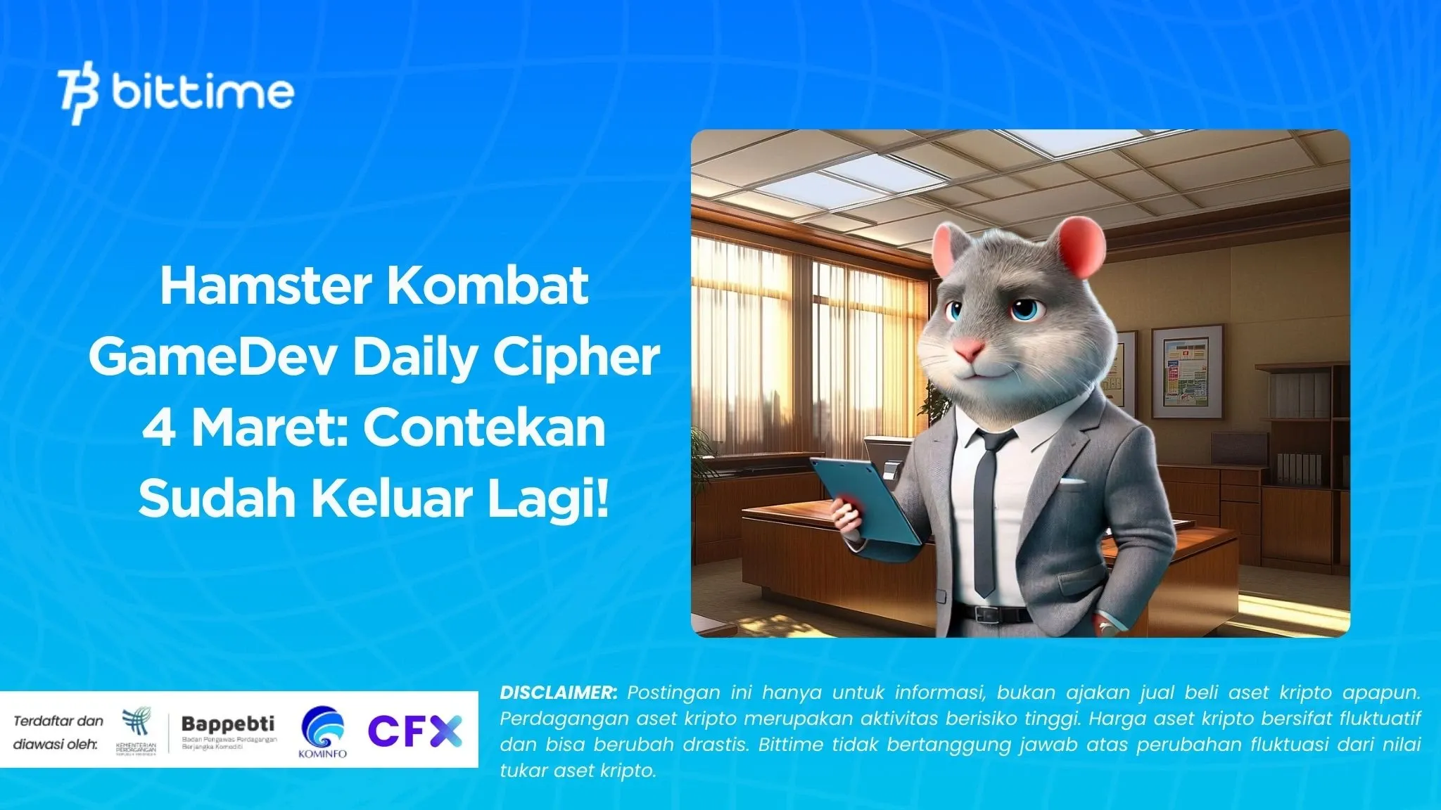 Hamster Kombat GameDev Daily Cipher 4 Maret Contekan Sudah Keluar Lagi