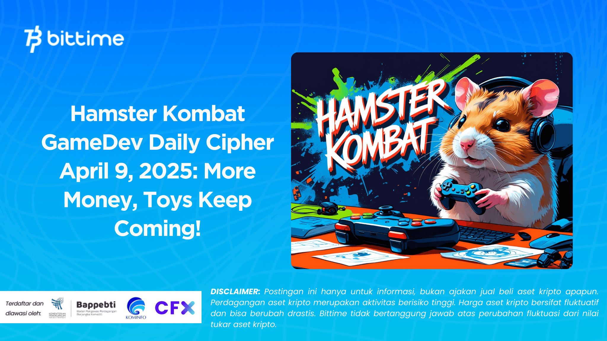 Hamster Kombat GameDev Daily Cipher April 9, 2025: More Money, Toys Keep Coming!