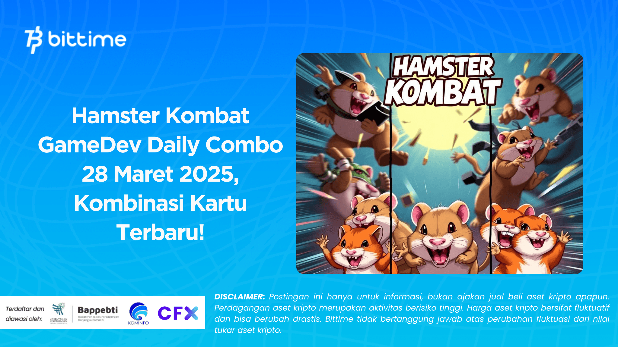 Hamster Kombat GameDev Daily Combo 28 Maret 2025, Kombinasi Kartu Terbaru!