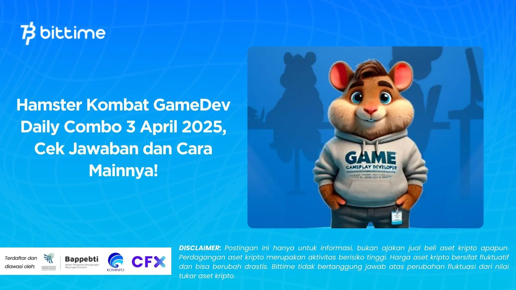 Hamster Kombat GameDev Daily Combo 3 April 2025, Cek Jawaban dan Cara Mainnya!