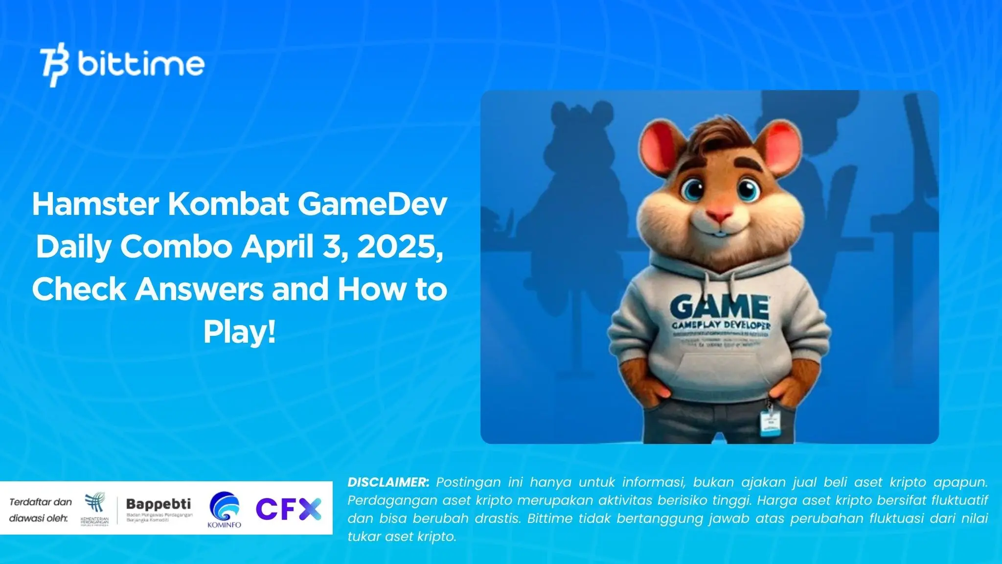 Hamster Kombat GameDev Daily Combo April 3, 2025, Check Answers and How to Play!