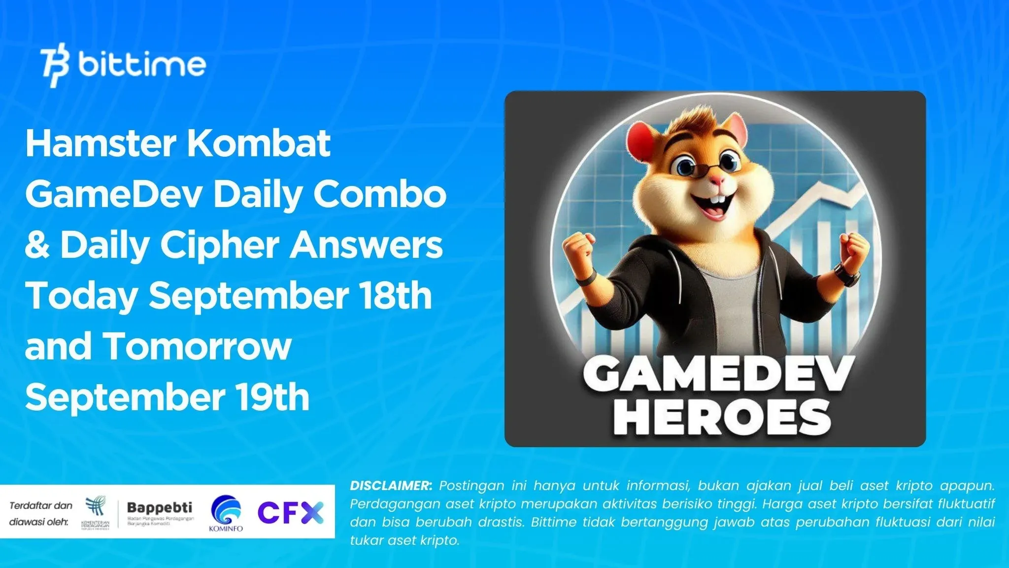 Hamster Kombat GameDev Daily Combo & Daily Cipher Answers Today September 18th and Tomorrow September 19th.webp