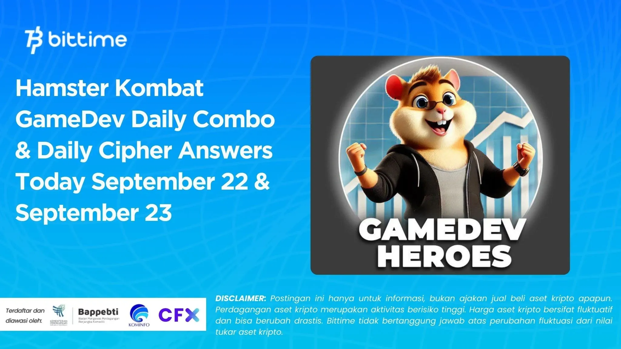 Hamster Kombat GameDev Daily Combo & Daily Cipher Answers Today September 22 & September 23.webp