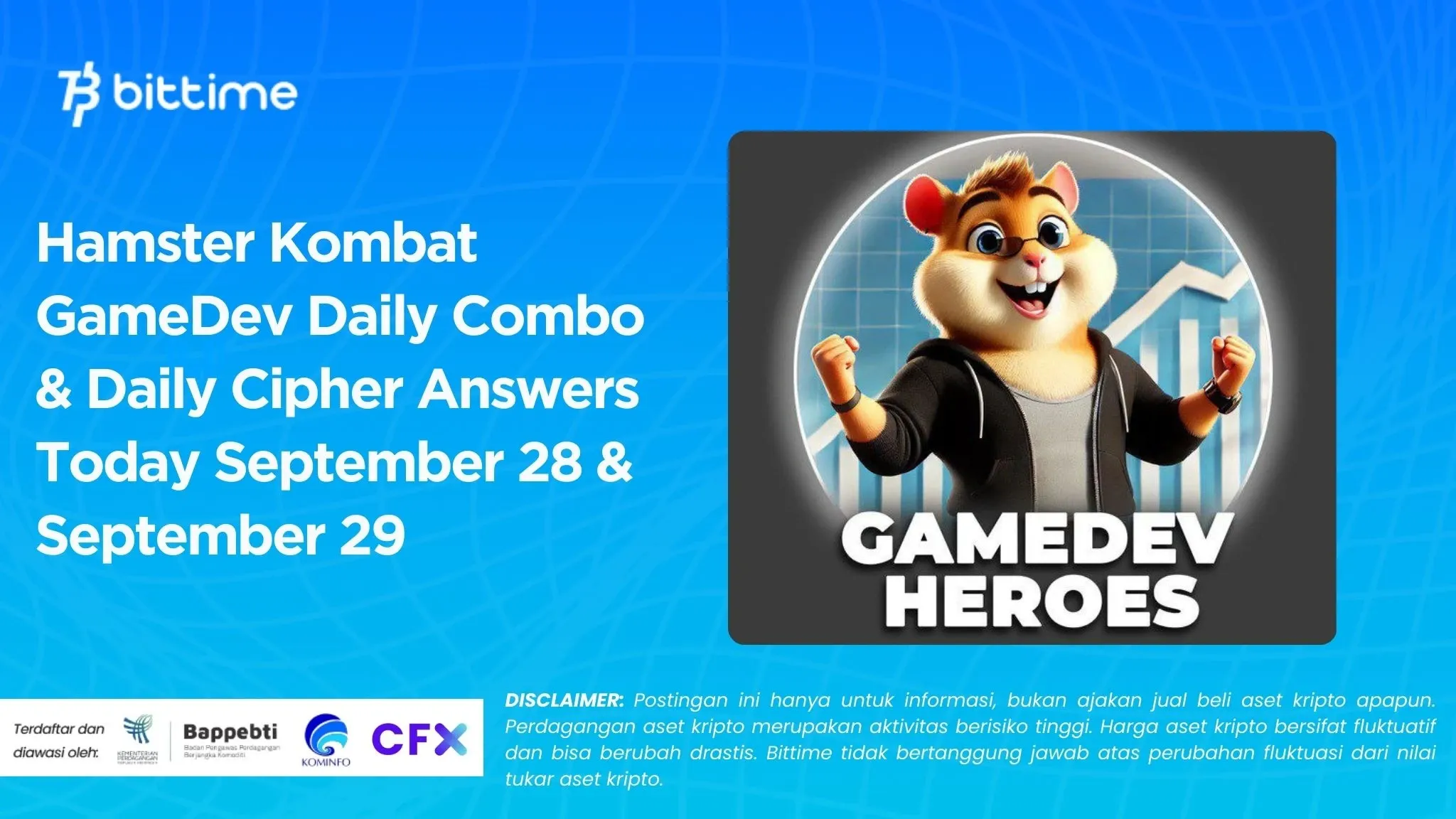 Hamster Kombat GameDev Daily Combo & Daily Cipher Answers Today September 28 & September 29.webp